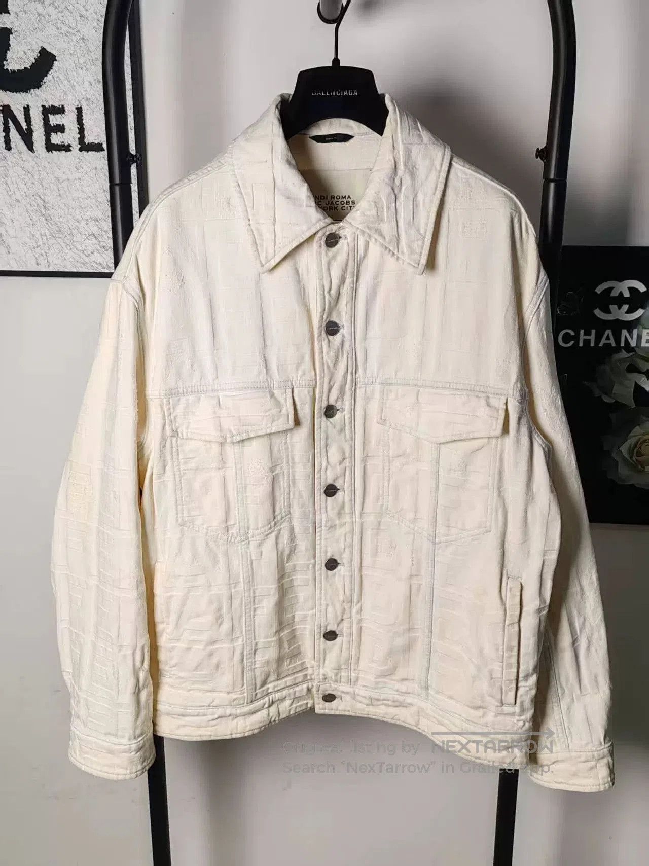 Fendi fendi distressed denim jacket with print. Size US M / EU 48-50 / 2 - 1 Thumbnail