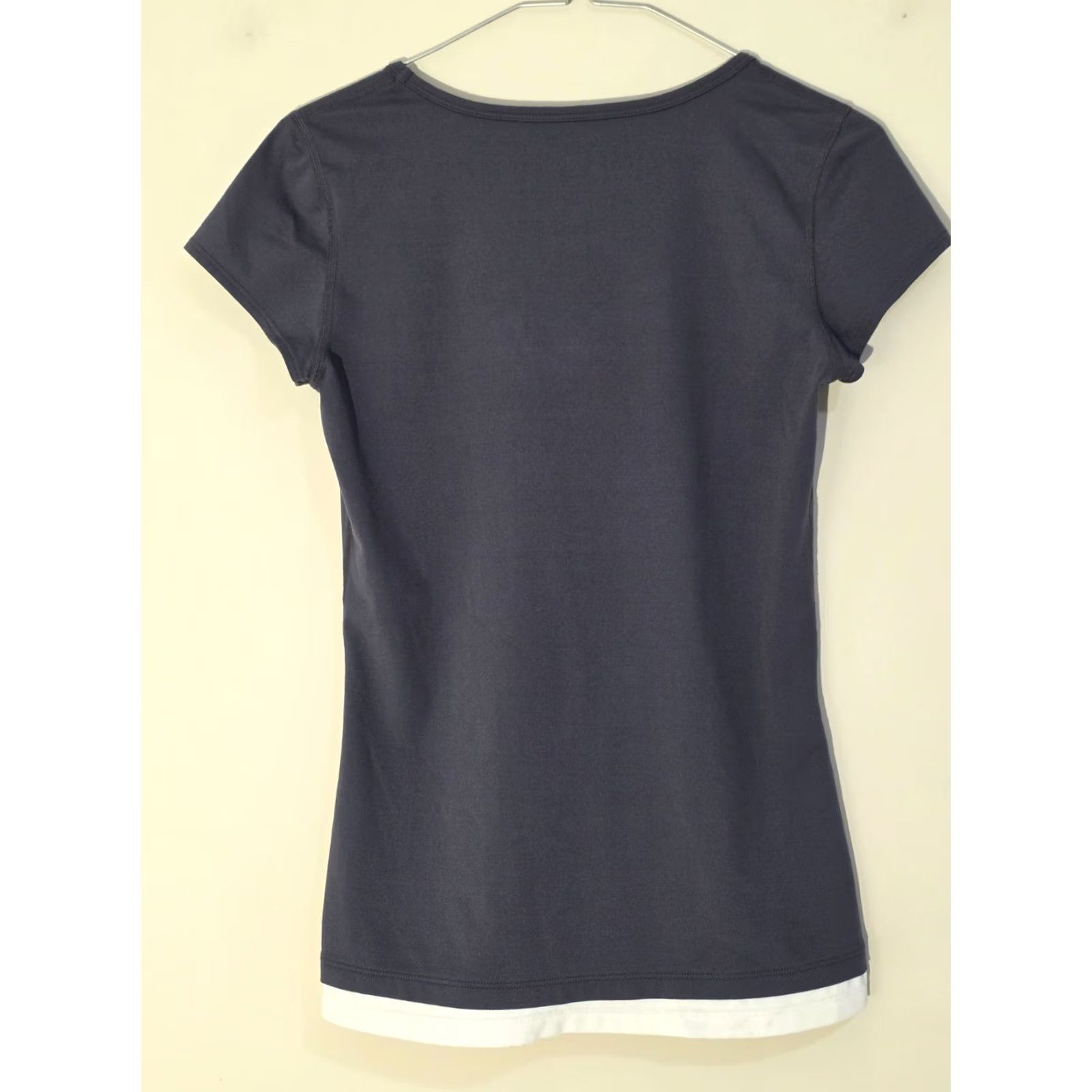 Vintage ION Shirt Womens XS Blue White V-Neck Short Sleeve Polyester Casual Regular Fit T-Shirt Size XS / US 0-2 / IT 36-38 - 3 Thumbnail
