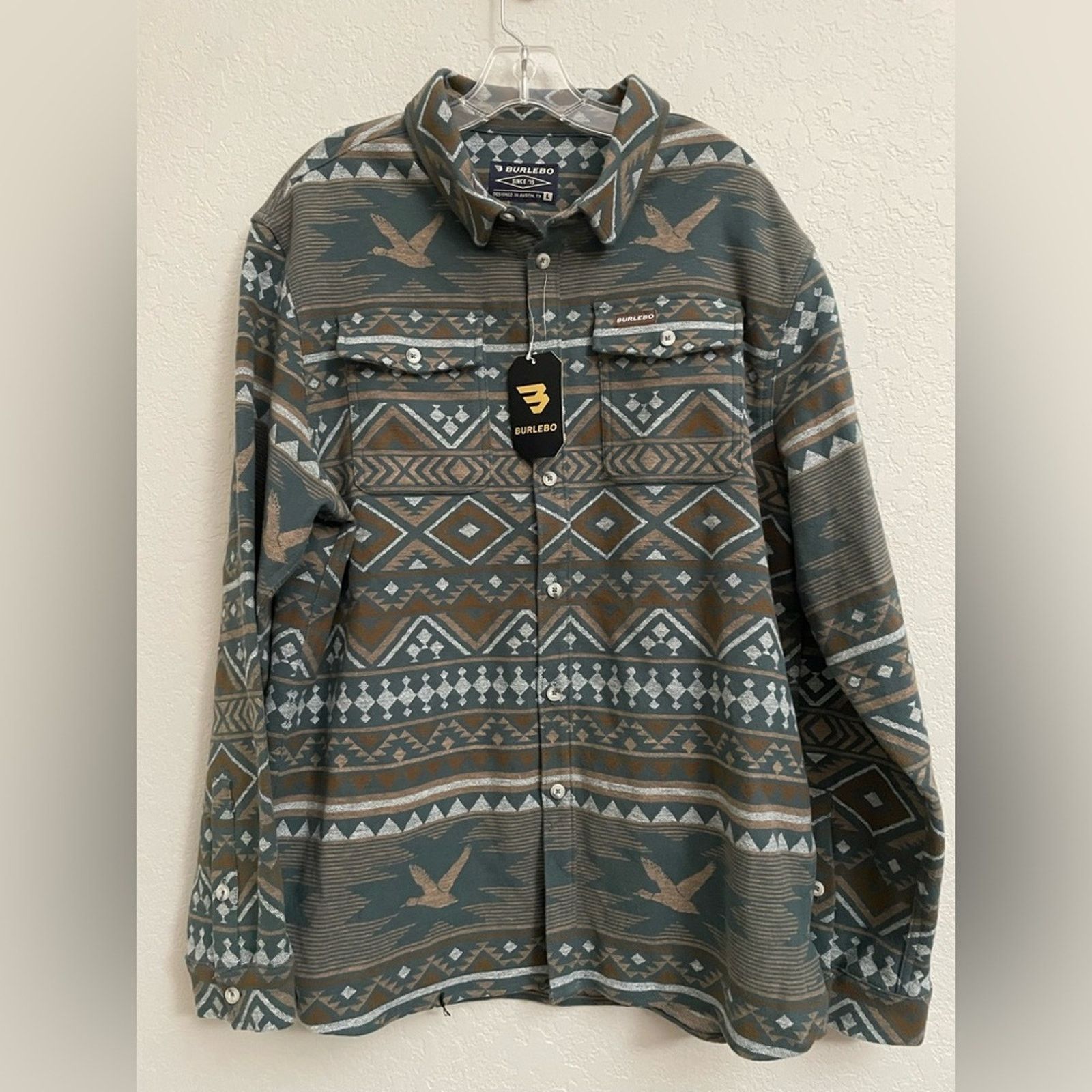 Other Burlebo Heavyweight Flannel Whitetail Aztec Olive Men L Size US L / EU 52-54 / 3 - 1 Thumbnail
