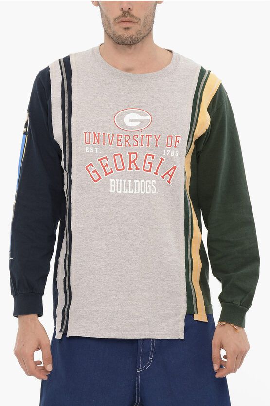 image of Needles Og1Mm0524 Front Crew Neck T-Shirt In Grey, Men's (Size Medium)