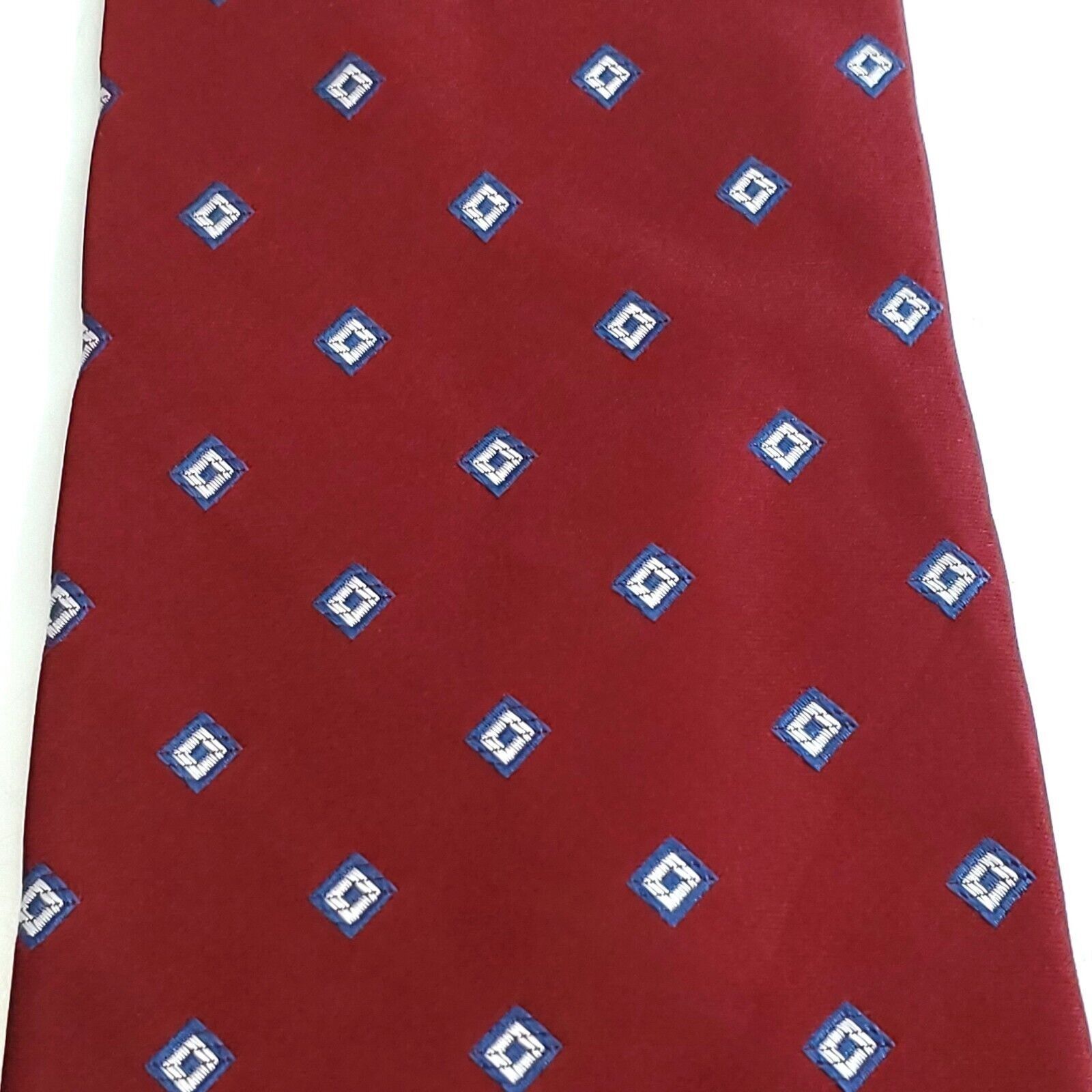 Van Heusen Van Heusen Red Geometric Woven Wide Silk Tie Size ONE SIZE - 2 Thumbnail
