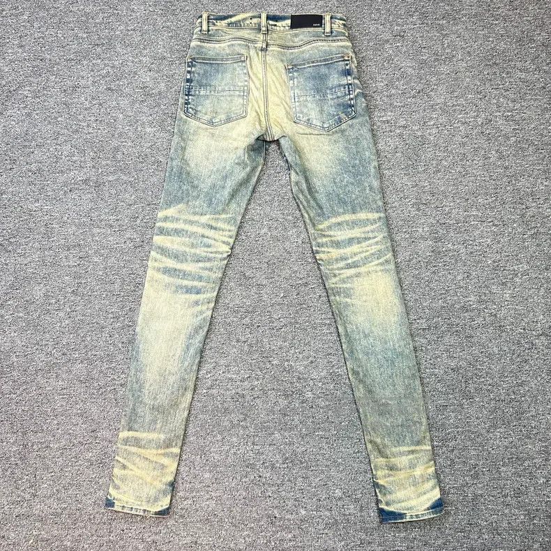 Amiri Amiri Size 30 Yellow mud cashew flower stitching jeans Size US 30 / EU 46 - 2 Thumbnail