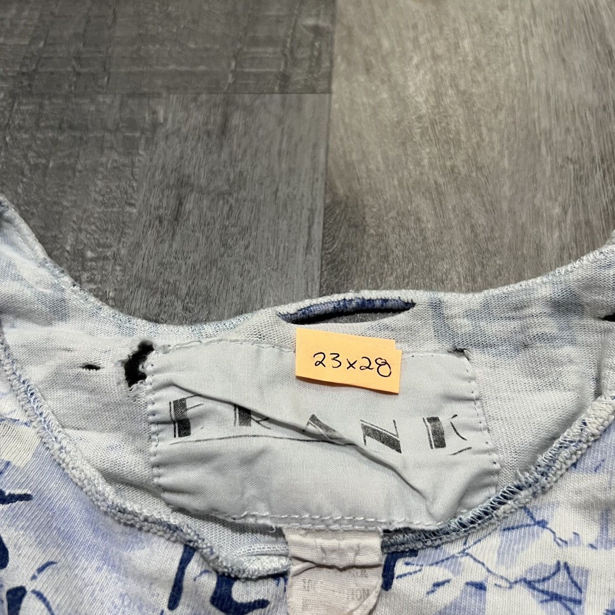 Vintage VTG FRANK Abstract Blue 80s Distressed Boho Zen T Shirt Size US XL / EU 56 / 4 - 6 Thumbnail