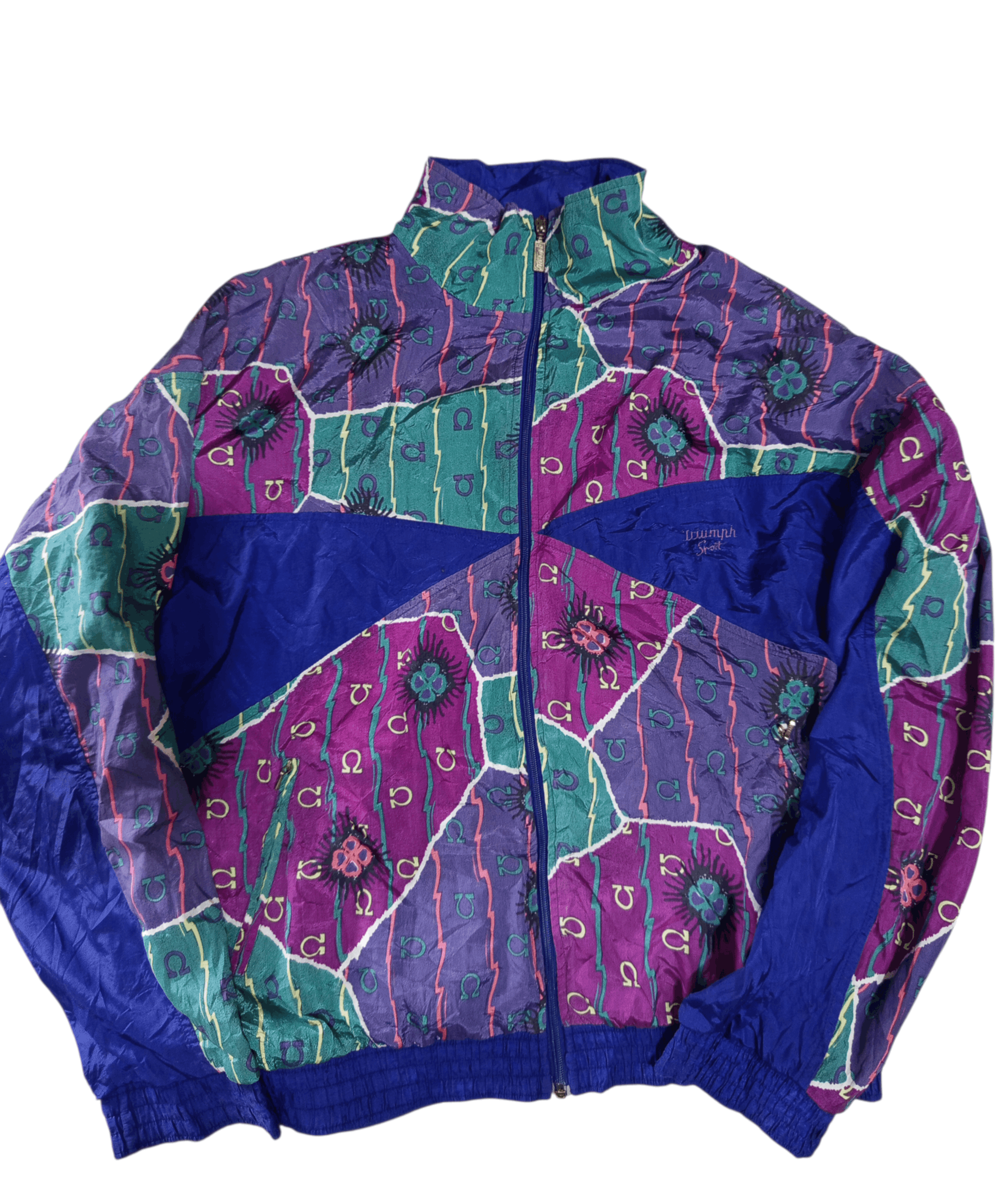 Vintage 1990s Triumph International Geometric Windbreaker Jacket Size US L / EU 52-54 / 3 - 1 Thumbnail