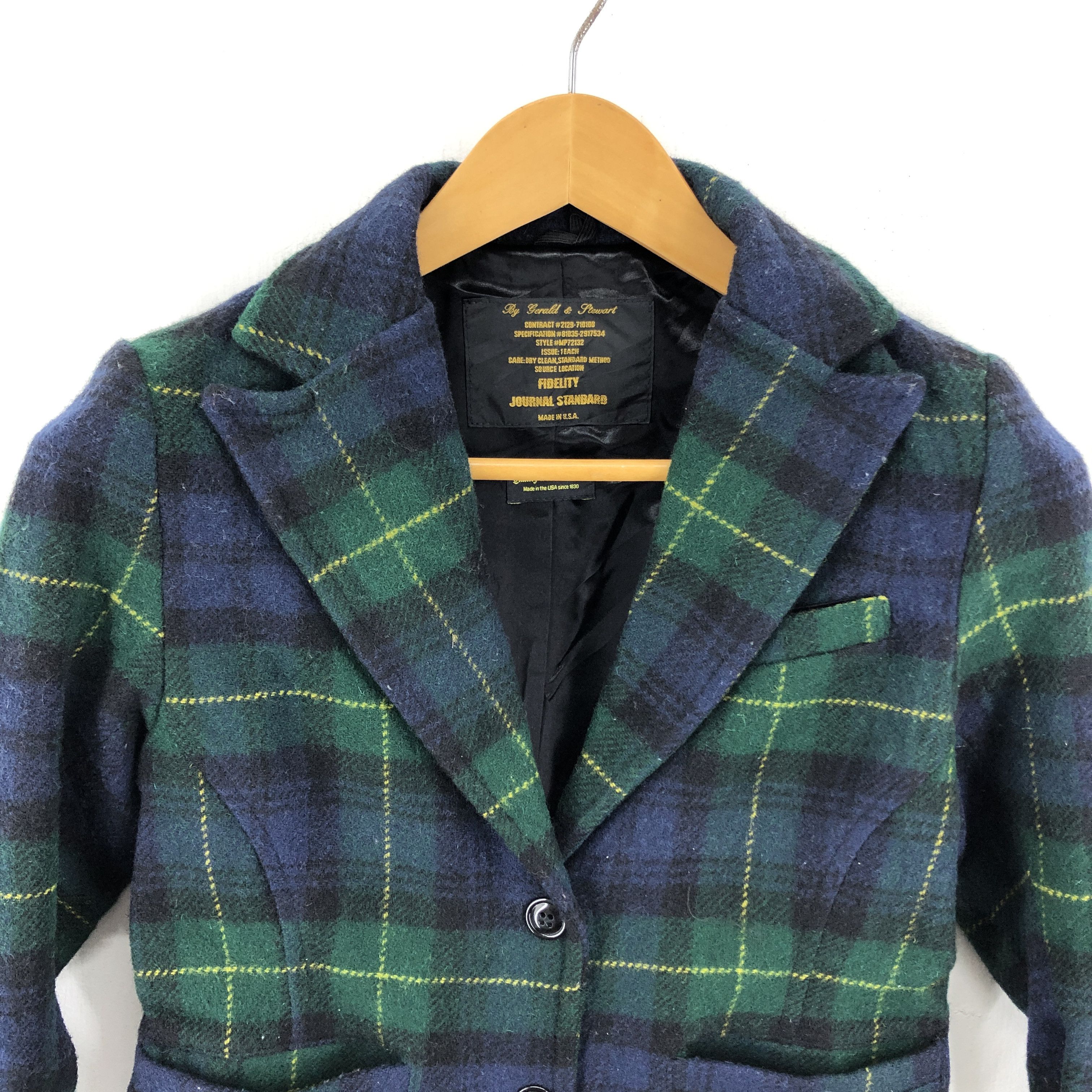 Journal Standard 90s Vintage JOURNAL STANDARD Woolrich Check Peacoat #2027-69 Size XXS / US 00 / IT 34 - 2 Thumbnail