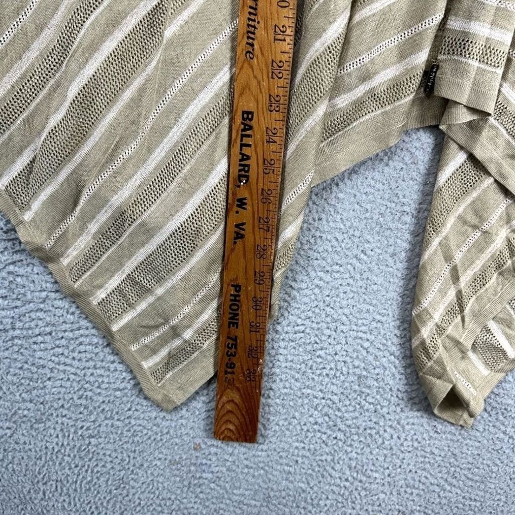 Calvin Klein Calvin Klein Women One Size Sweater Poncho Cape Tan Knit Stripe Open Front Size ONE SIZE - 7 Thumbnail