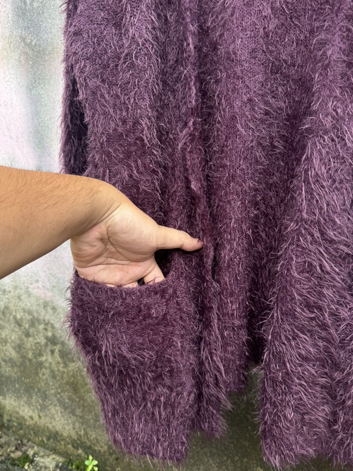 Beauty Beast × Hysteric Glamour × Japanese Brand Mohair Fuzzy Cardigan Knitted Katies Japanese Dark Purple Size US L / EU 52-54 / 3 - 5 Thumbnail