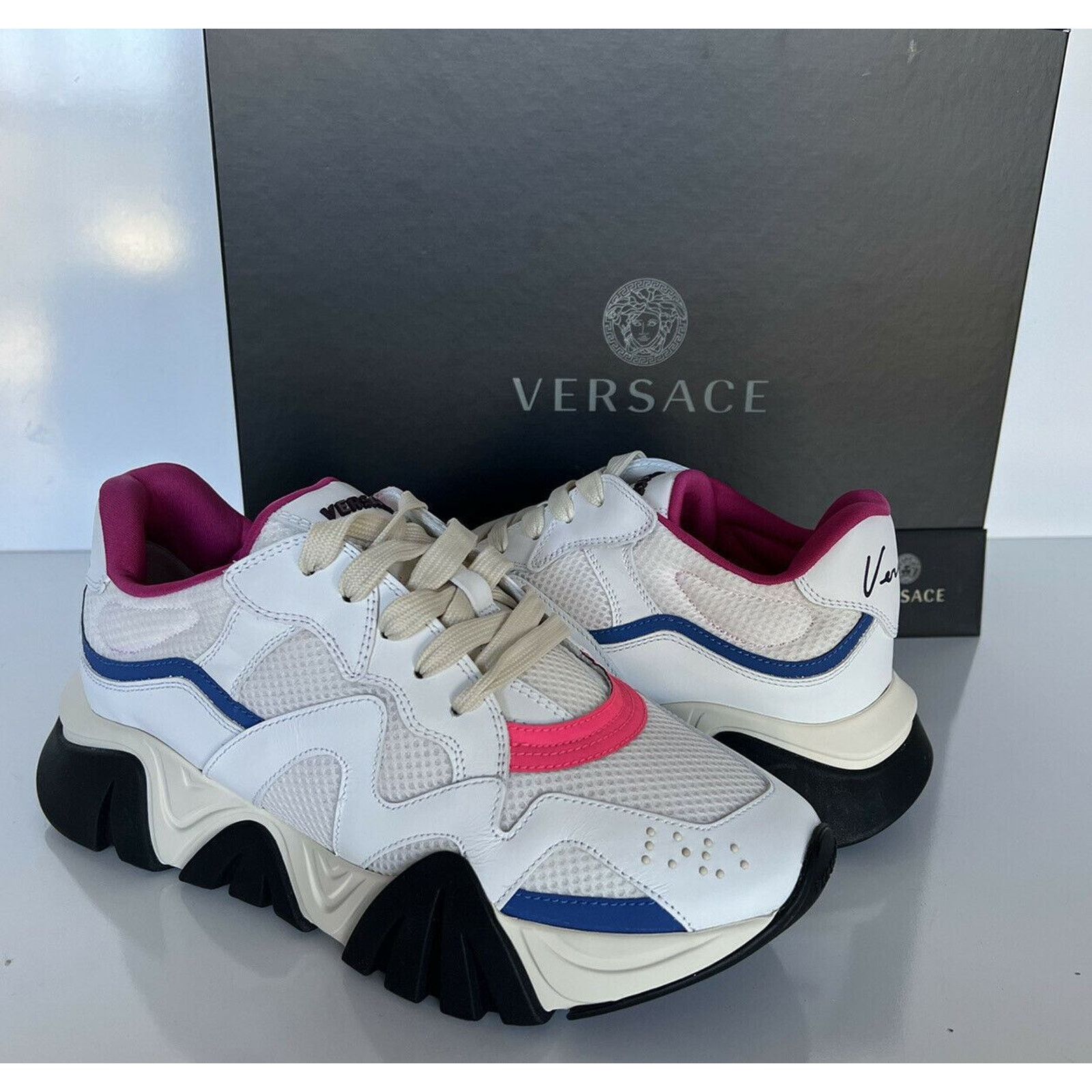 Versace VERSACE SQUALO WHITE MULTI TRAINERS Sneakers 10 US (40 Euro) Size US 10 / IT 40 - 2 Thumbnail