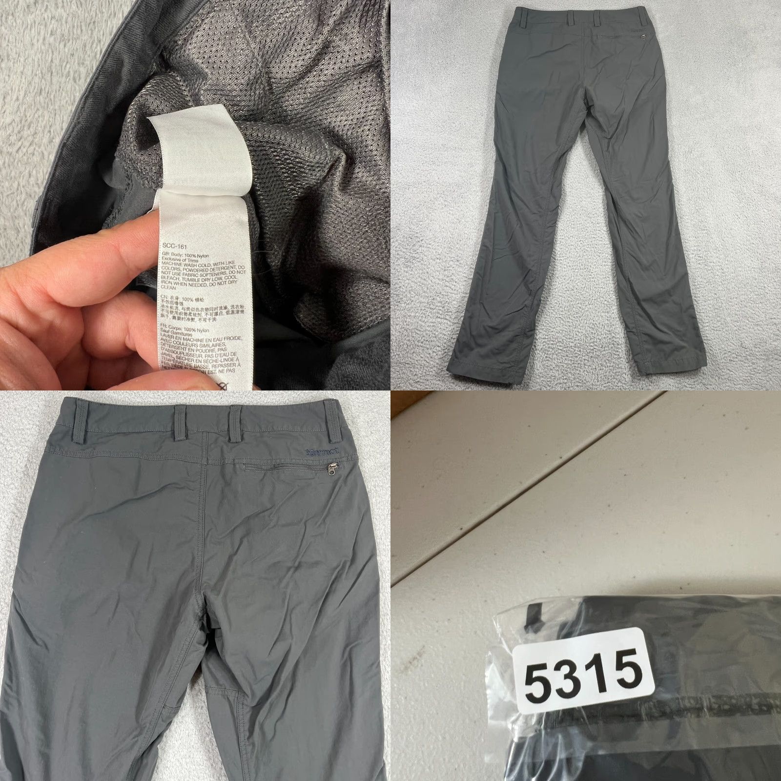 Marmot Marmot Gray Nylon Pants 30x30 Regular Fit 5-Pocket Straight Leg Hiking Mens Size US 30 / EU 46 - 8 Thumbnail