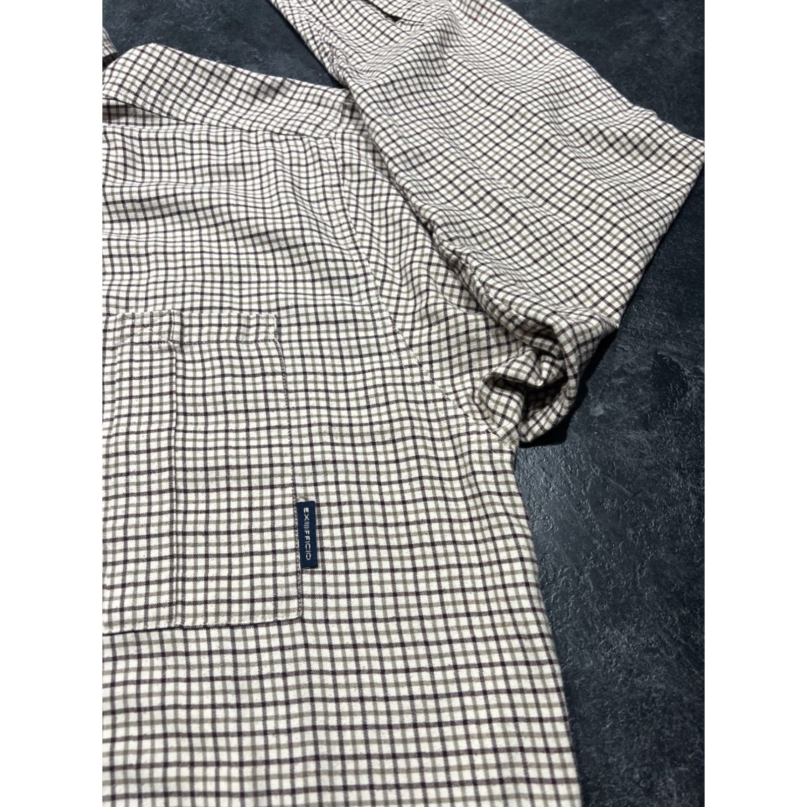 ExOfficio VINTAGE ExOfficio Men’s Shirt Long Sleeve Beige Plaid Button-Down XL Travel Size US XL / EU 56 / 4 - 2 Thumbnail