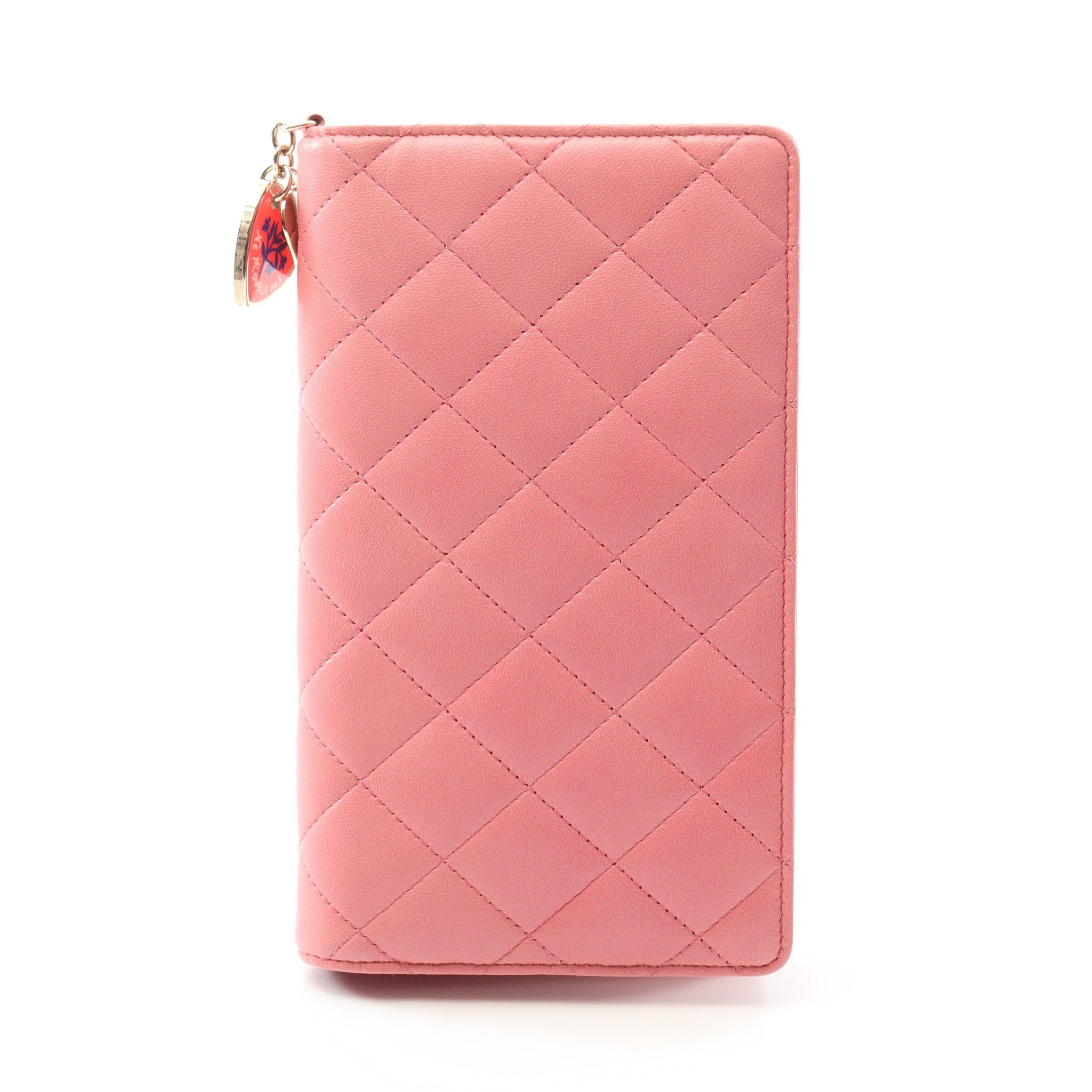 Chanel Chanel Matelasse Bi-Fold Long Wallet Lambskin Pink Gold Hardware Size ONE SIZE - 1 Thumbnail