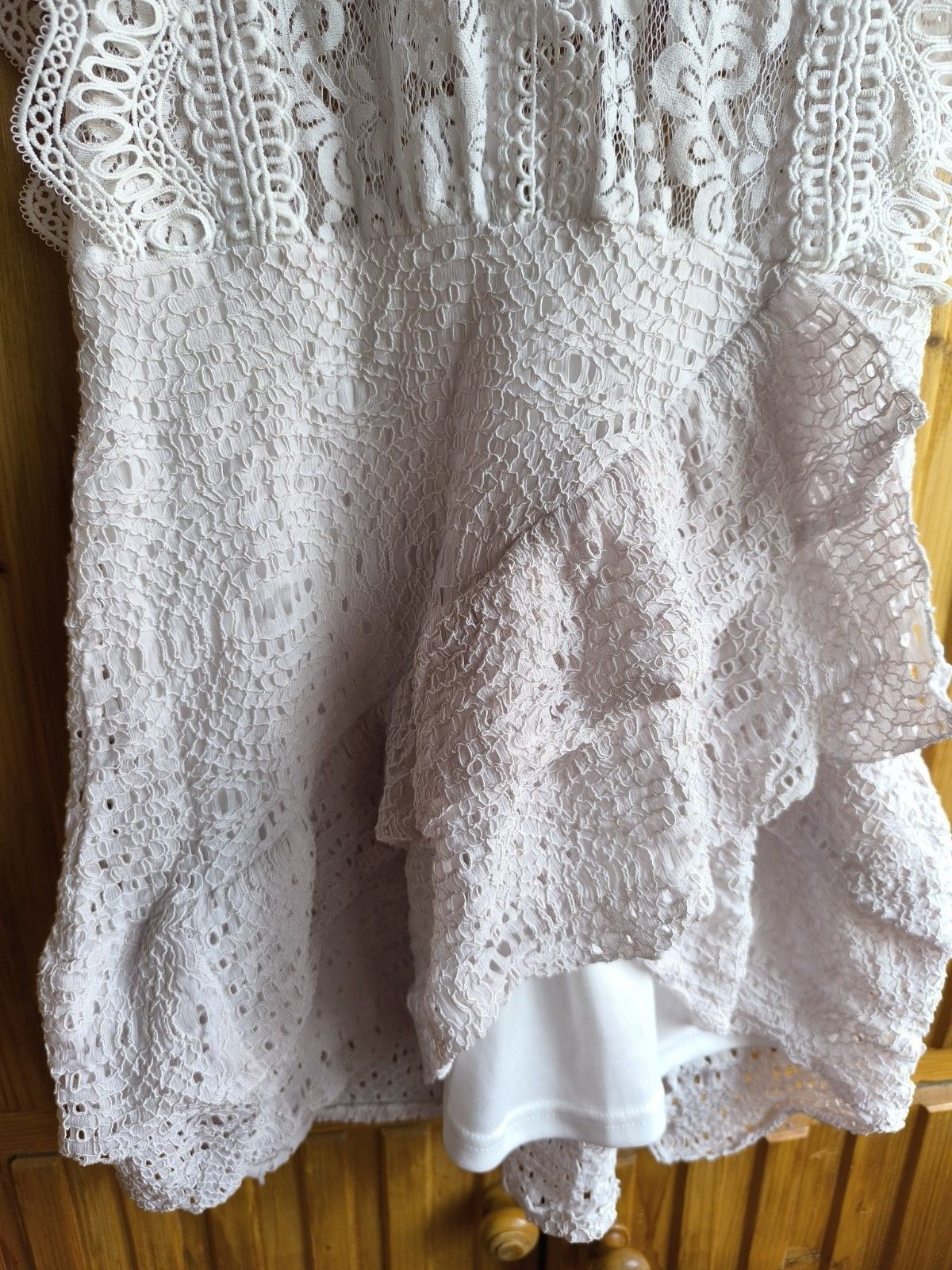 Vintage Bohemian Summer Cotton Dress With Lace Sz 4 Size S / US 4 / IT 40 - 5 Thumbnail