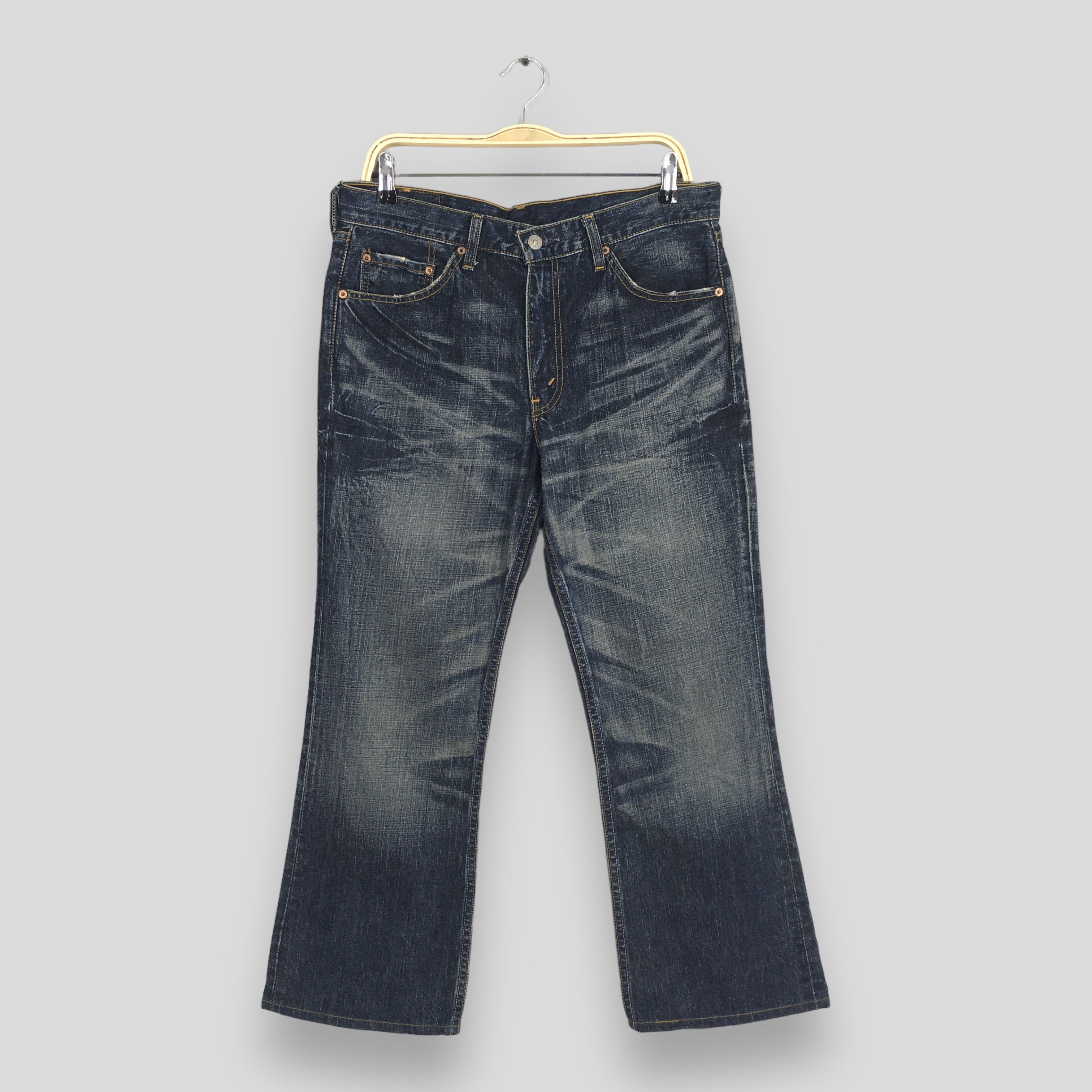 image of Size 32X26 Vintage Levi's 517 Bootcut Flare Jeans in Blue, Men's
