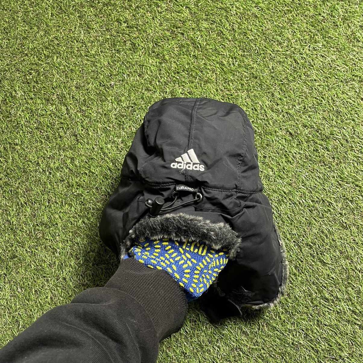 Vintage Vintage Adidas ClimaProof Y2K Tech Trapper Hat Black Drip OS Size ONE SIZE - 3 Thumbnail