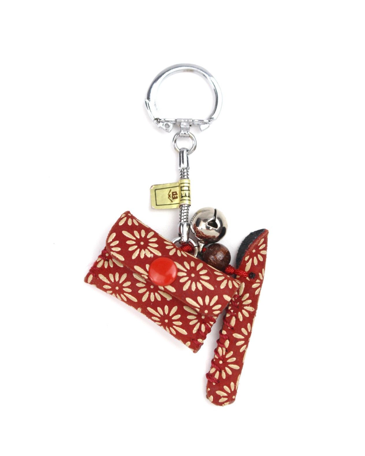 Vintage 2000S 印傳屋 INDEN-YA RED FLORAL LEATHER KEY HOLDER Size ONE SIZE - 1 Thumbnail