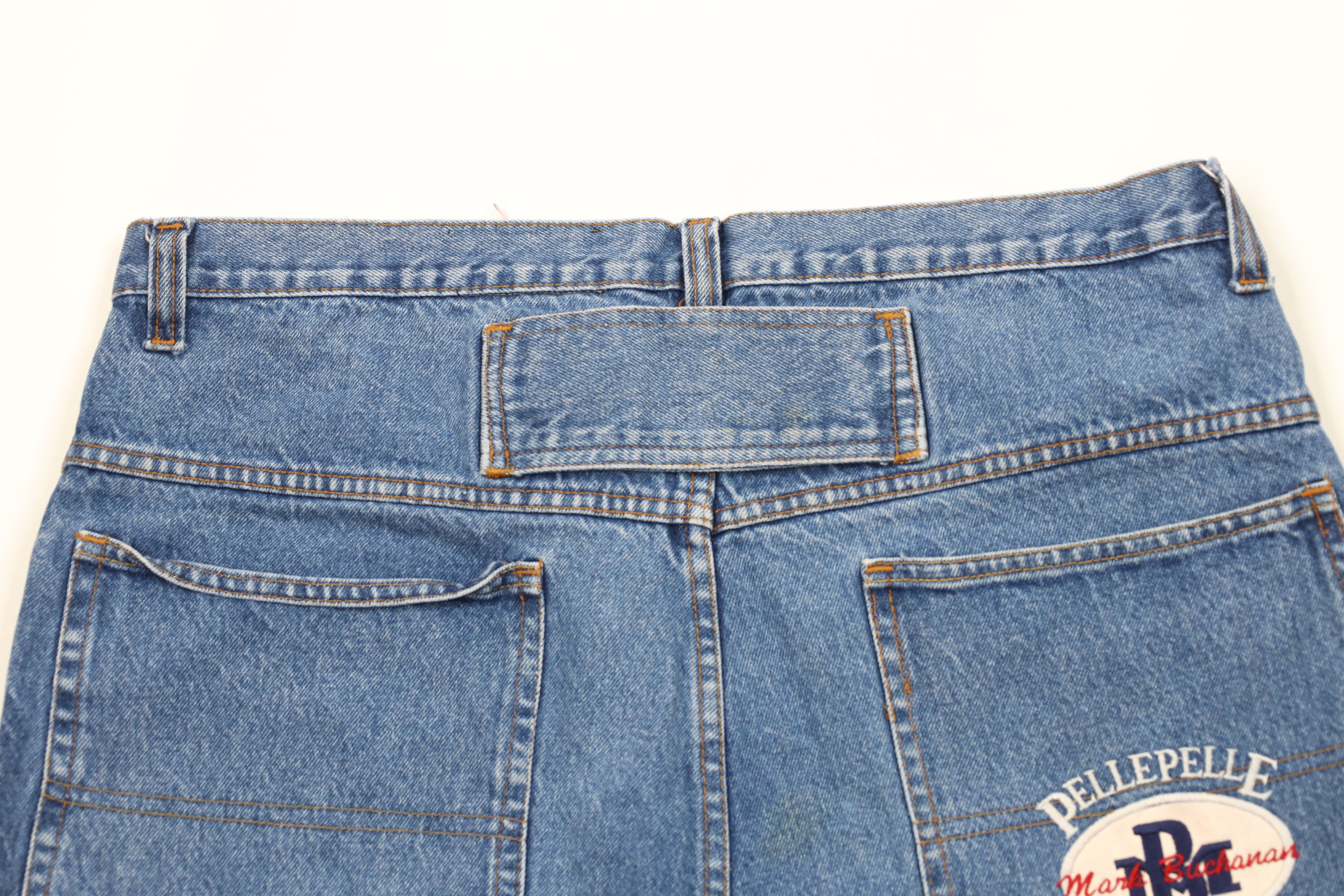 Vintage Vintage 90s Pelle Pelle Spell Out Baggy Denim Jean Shorts Size US 38 / EU 54 - 9 Thumbnail