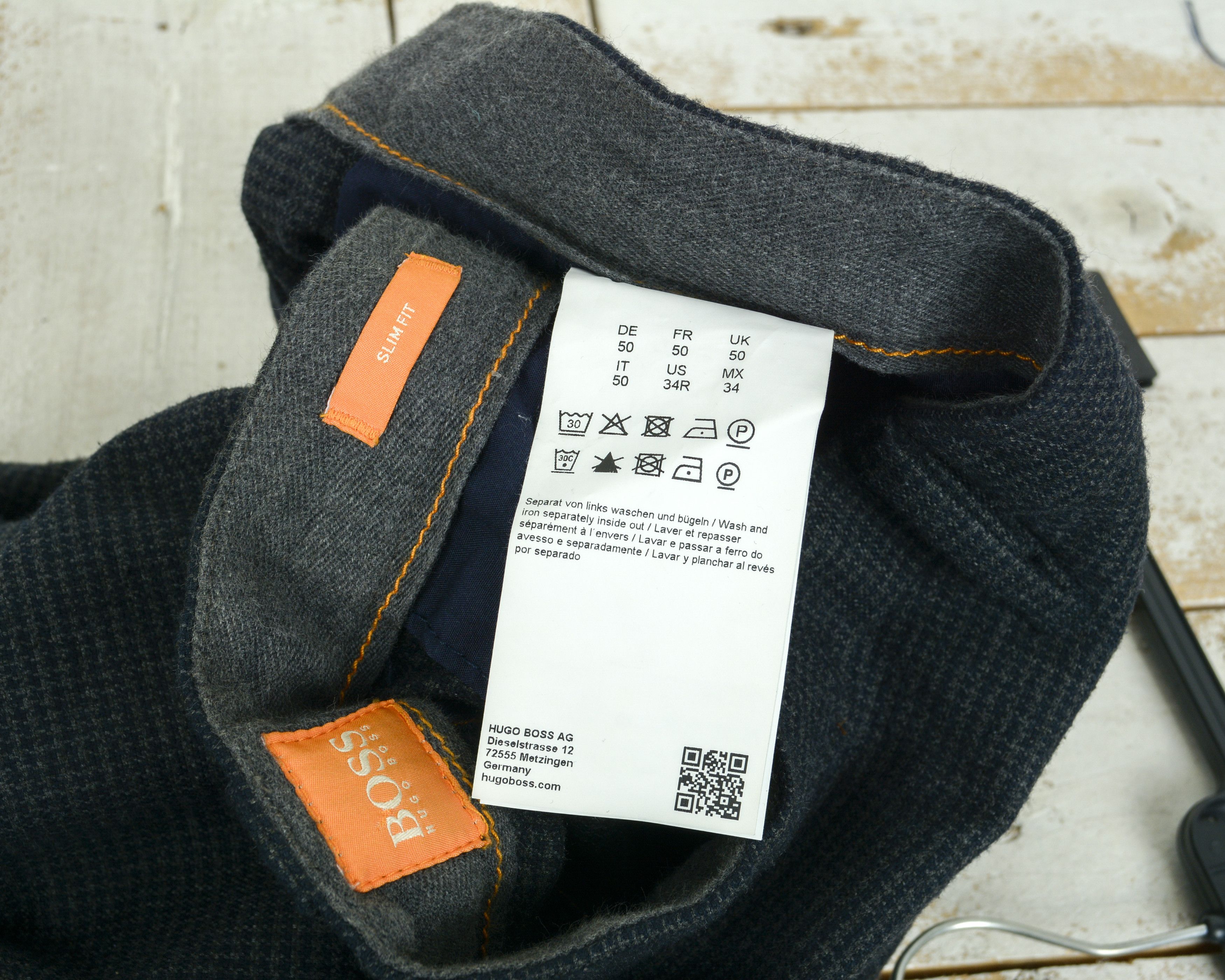 Hugo Orange Label Slim3 W34 L32 Slim Straight Pants Tweed Work Size US 34 / EU 50 - 9 Thumbnail