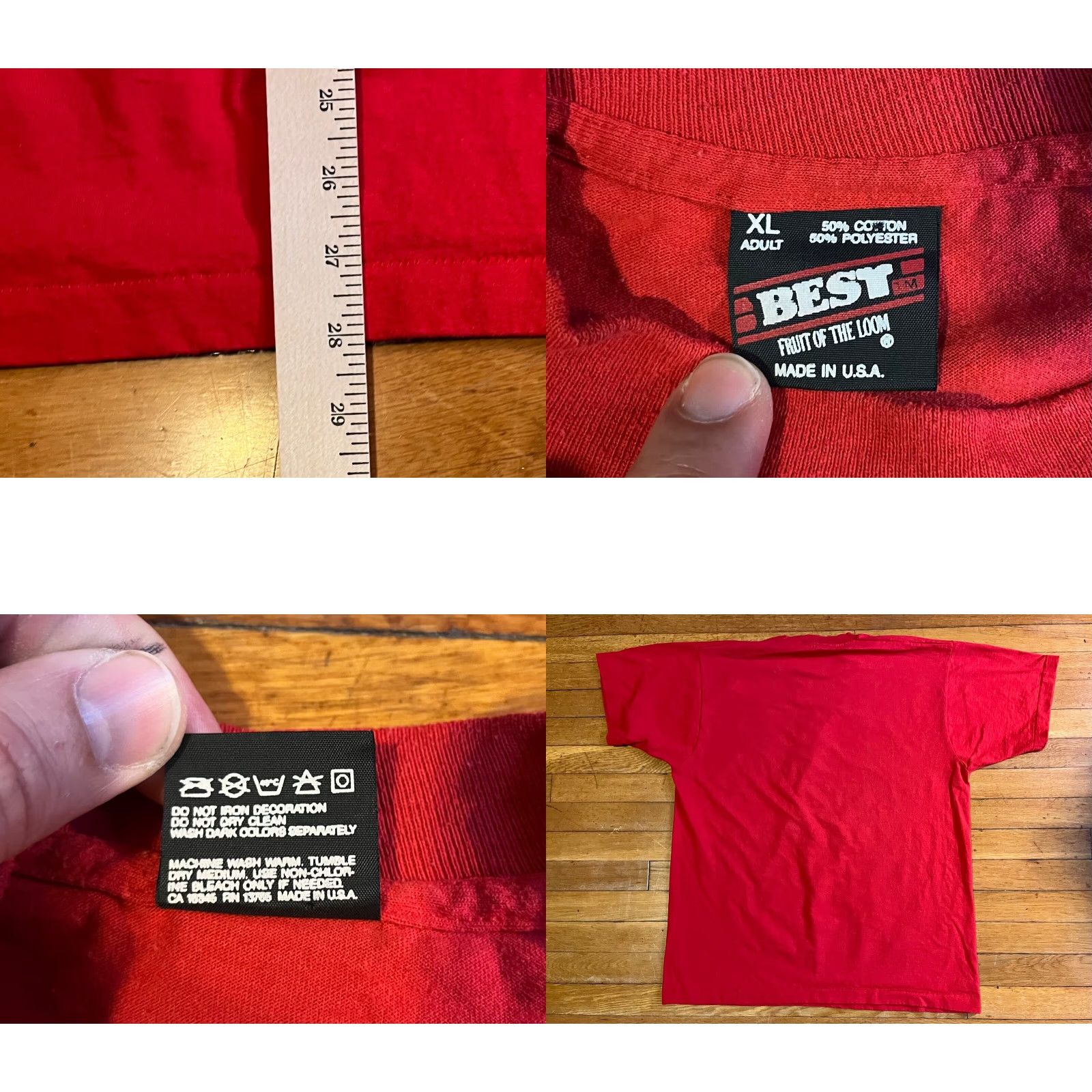 Fruit Of The Loom VINTAGE Nike Shirt Men’s XL Red 90s Logo Graphic Print Crew Neck Short Sleeve USA Size US XL / EU 56 / 4 - 8 Thumbnail