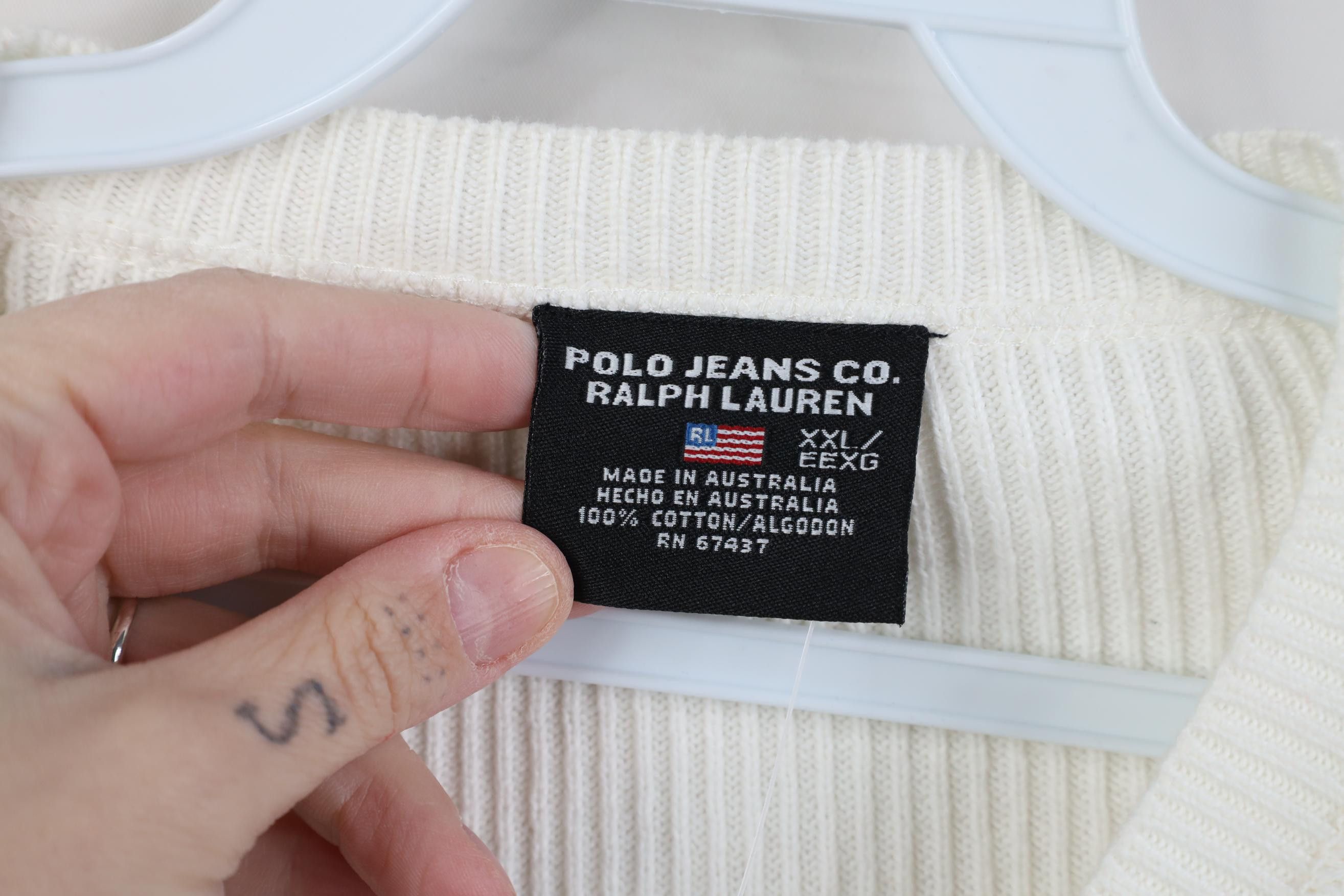 Polo Ralph Lauren Deadstock Vintage 90s Ralph Lauren Ribbed Knit Sweater Size US XXL / EU 58 / 5 - 7 Thumbnail