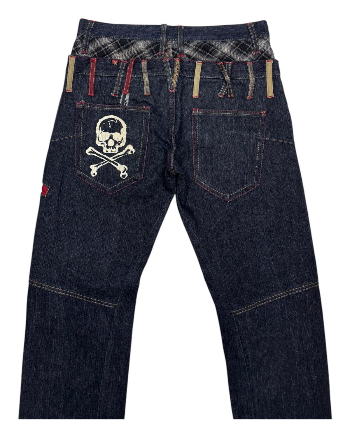 In The Attic × Junya Watanabe 🔥IN THE ATTIC DOUBLE WAIST PUNK JEANS SKULLS JEANS Size US 32 / EU 48 - 4 Thumbnail