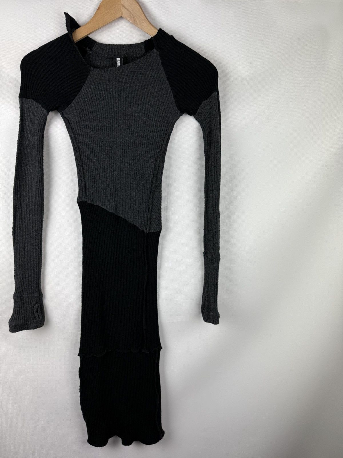 Demobaza Demobaza Avant-garde Ribbed Bodycon LS Sweater Dress Size S / US 4 / IT 40 - 3 Thumbnail