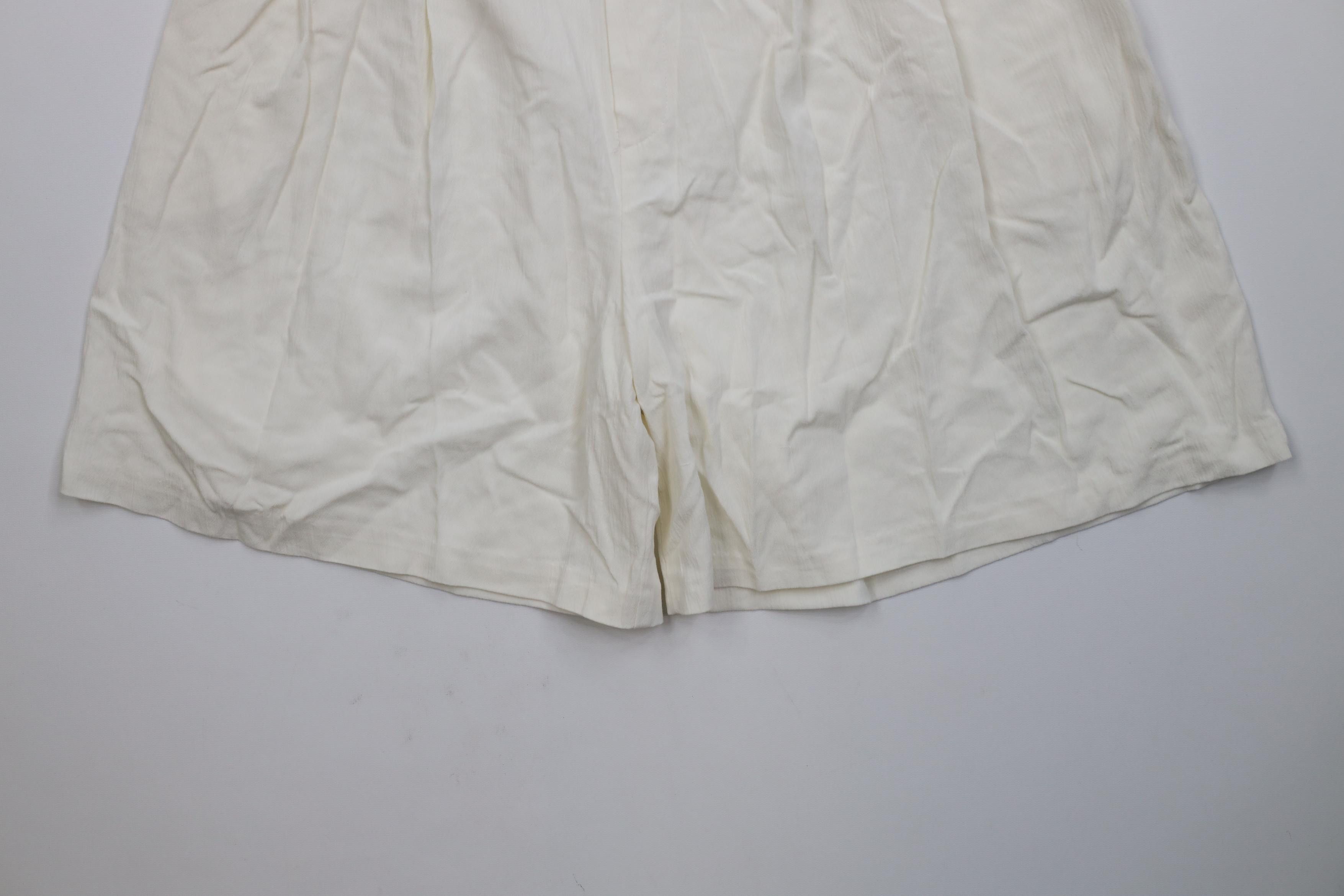 Vintage Vtg 90s Streetwear Gabardine Baggy Chino Shorts Cream USA Size 32" / US 10 / IT 46 - 4 Thumbnail