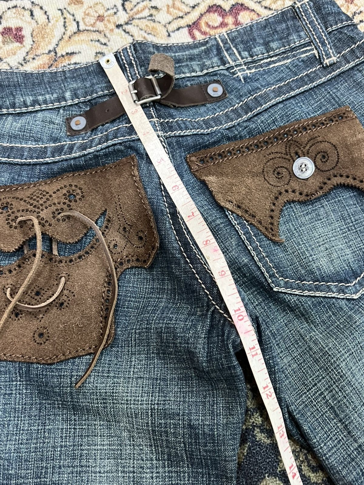 Marithe + Francois Girbaud Marithe Francois Girbaud Denim Suede Leather Cowboy Pocket Size 30" / US 8 / IT 44 - 21 Thumbnail