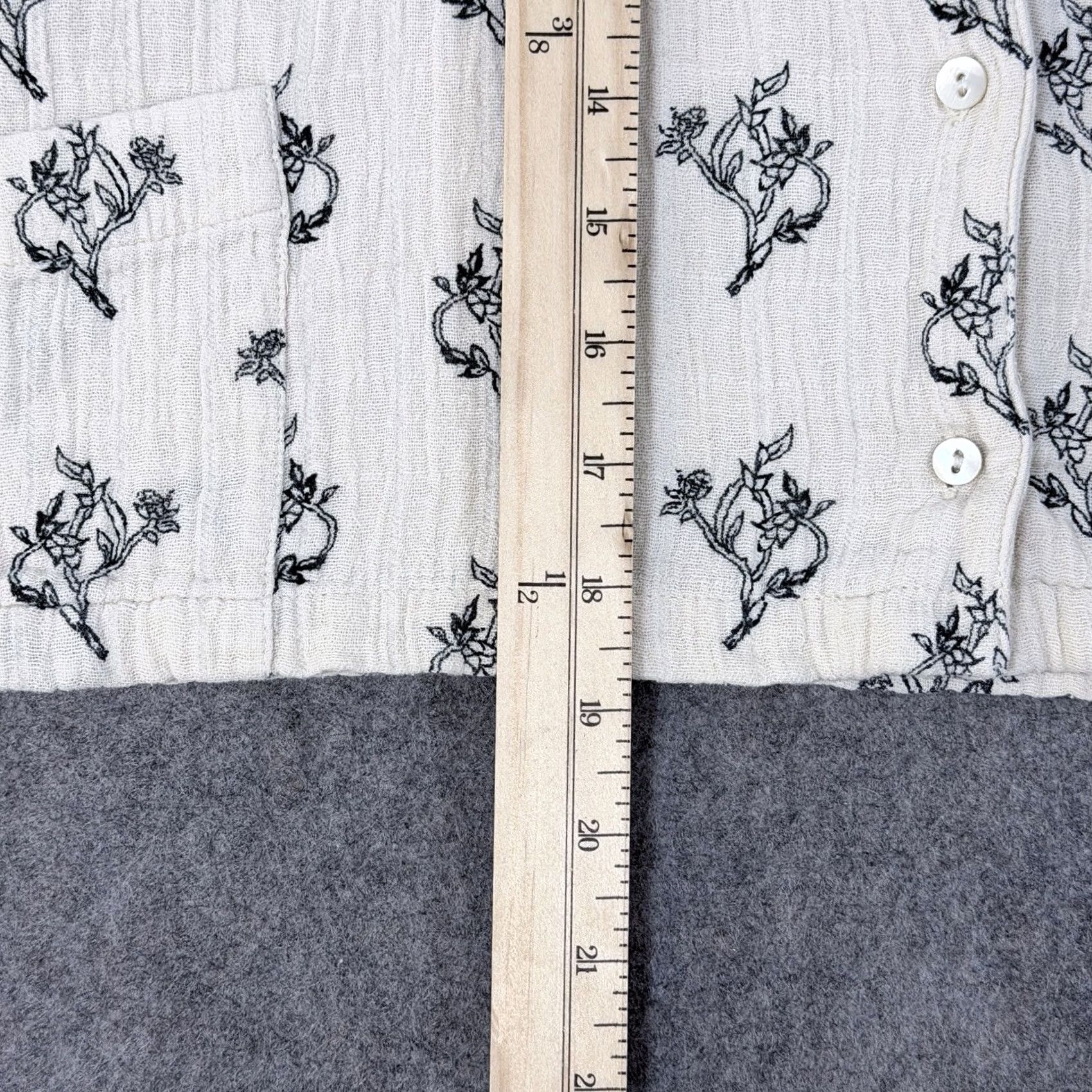 Zara Zara Blouse Shirt Casual Woven Gauze Floral Button-Up Ivory Women's Size M Size M / US 6-8 / IT 42-44 - 7 Thumbnail