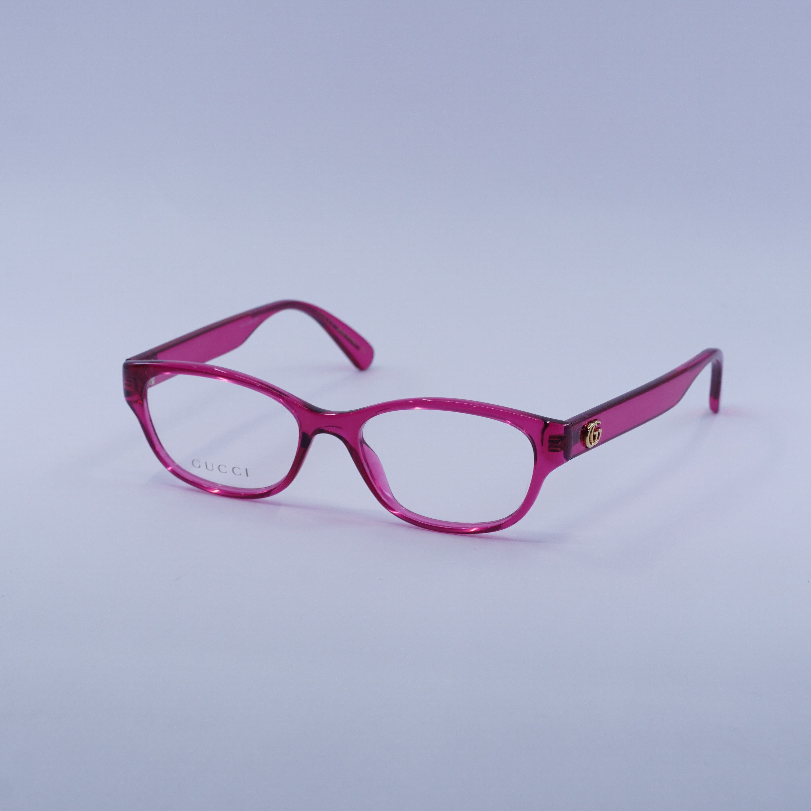 Gucci GG0717O 008 Eyeglasses Transparent Pink 51mm Rectangle