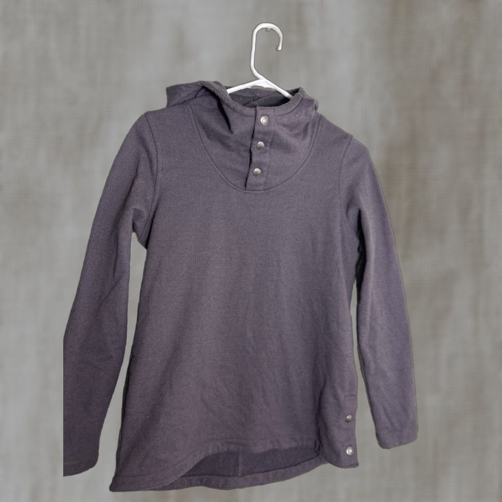 The North Face Women’s Small Fleece Pullover Hoodie Jacket Gray Snap Knit Stitch Small Gray The North Face Logo Casual Womens Jacket