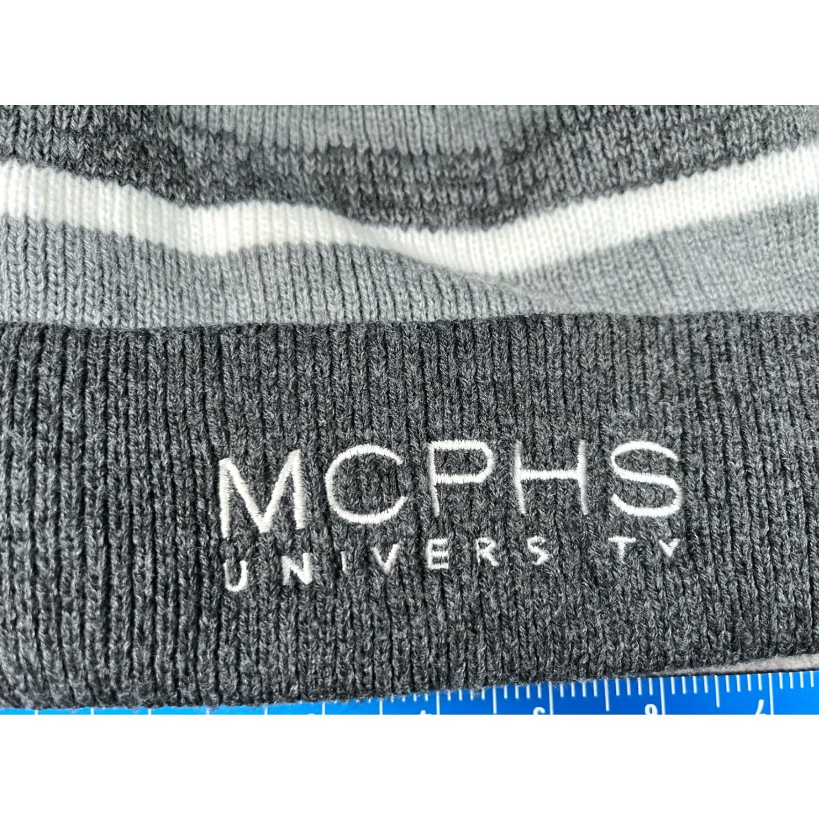 Vintage Capamerica Massachusetts College of Pharmacy Health Beanie Adult One Size Gray Acrylic Knit Logo University College Beanie Mens Womens Size ONE SIZE - 2 Thumbnail