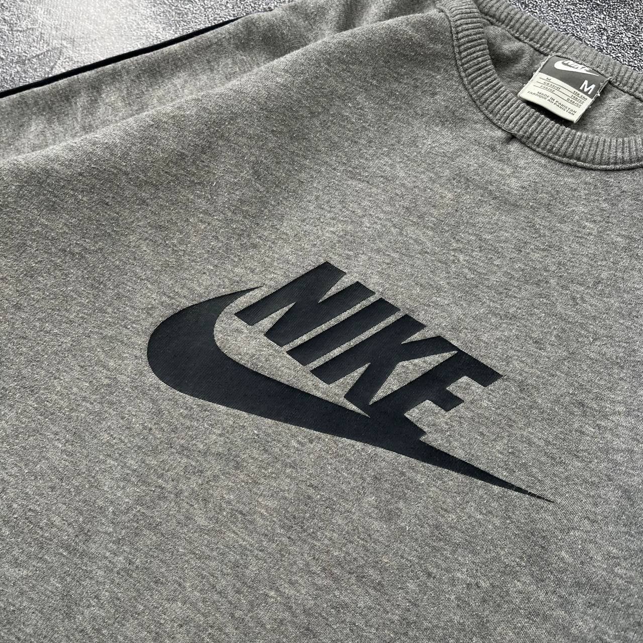 Japanese Brand × Nike × Vintage Vintage Nike y2k Big Swoosh Gray Sweatshirt 2000s Size US M / EU 48-50 / 2 - 8 Thumbnail