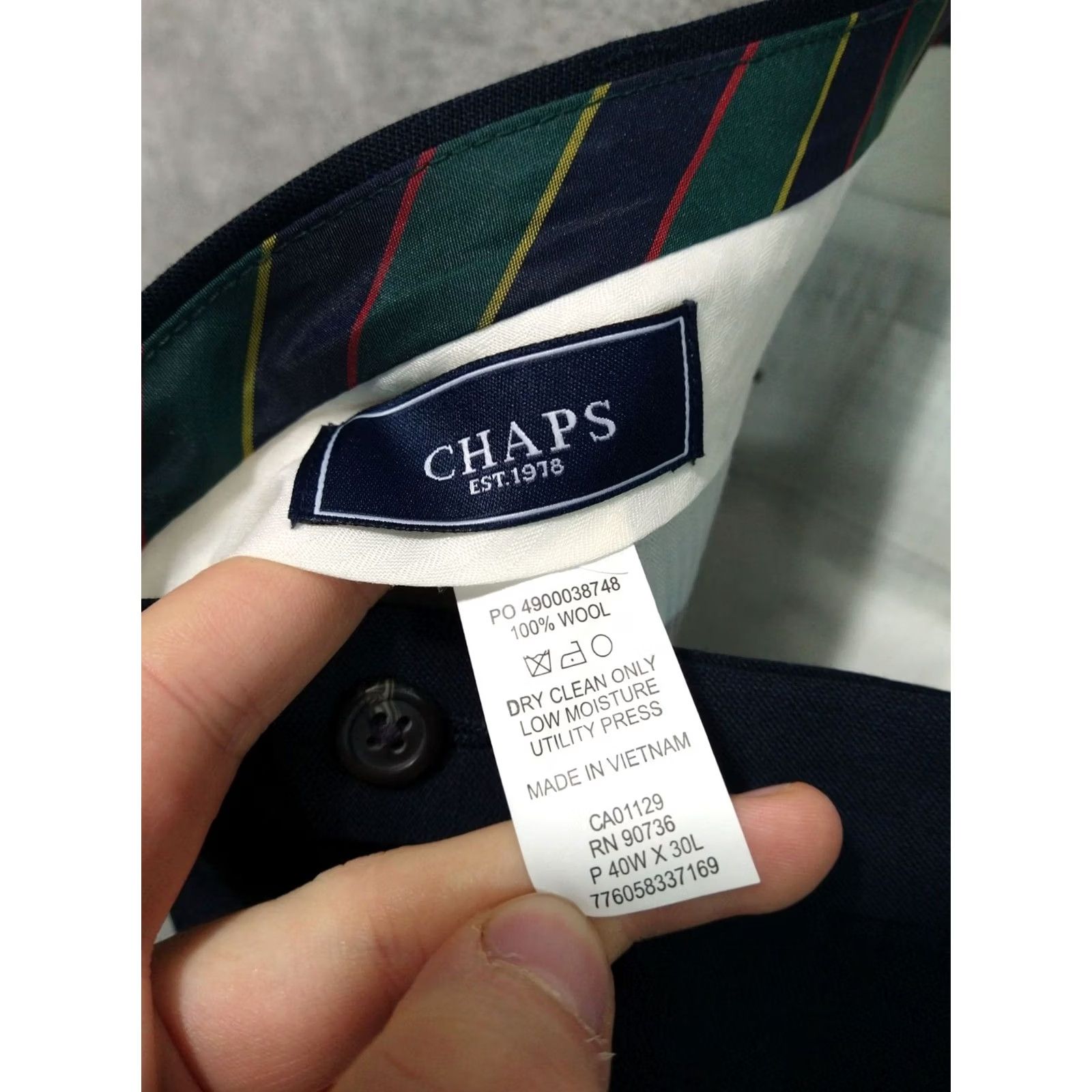 Chaps Chaps Pants Mens 40x30 Blue Wool Dress Tapered Front Flat Front Trouser Preppy Vintage: No Category: Pants Size US 40 / EU 56 - 7 Thumbnail