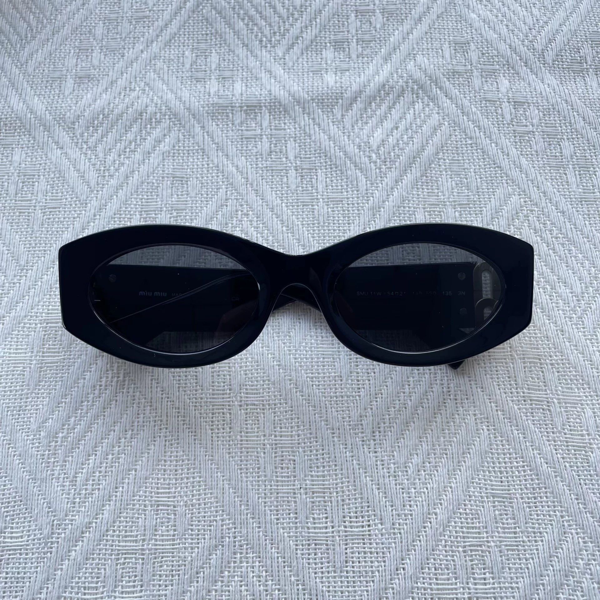 Miu Miu MIU MIU Women's Black Oval Sunglasses 99 New Full Set Size ONE SIZE - 2 Thumbnail
