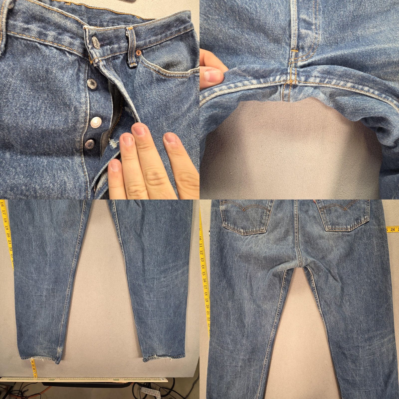 Levi's Levi's 501 Jeans Mens Medium Blue Wash Button Fly Vintage Straight 36x30 Made in USA Mens Jeans 36 Size US 36 / EU 52 - 9 Thumbnail