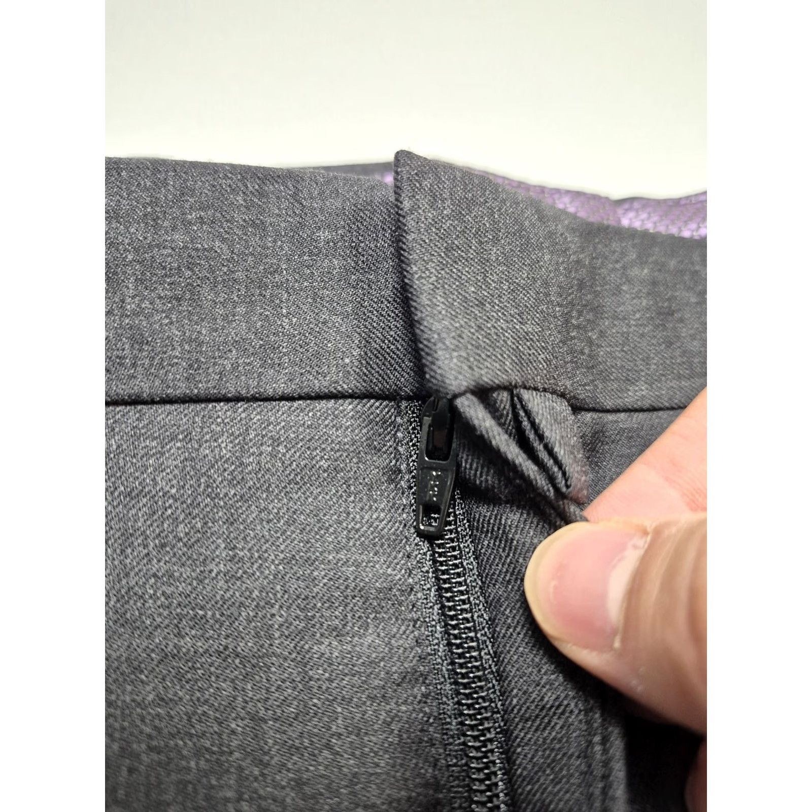 Tallia Tallia Wool Suit Pants Mens 46x38 Gray Charcoal Flat Front Dress NWT Size 46R - 3 Thumbnail