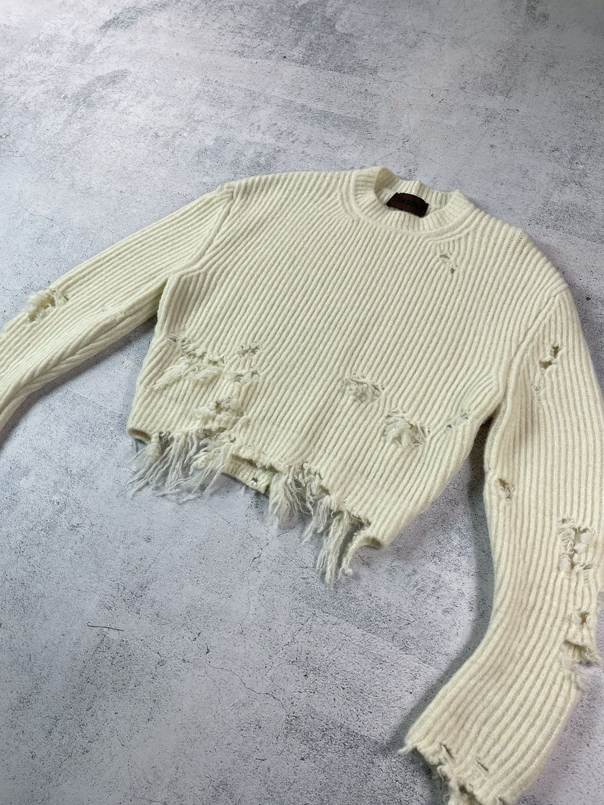 Yeezy YEEZY Season 3 Cropped & Distressed Ribbed Wool Sweater Size S / US 4 / IT 40 - 3 Thumbnail