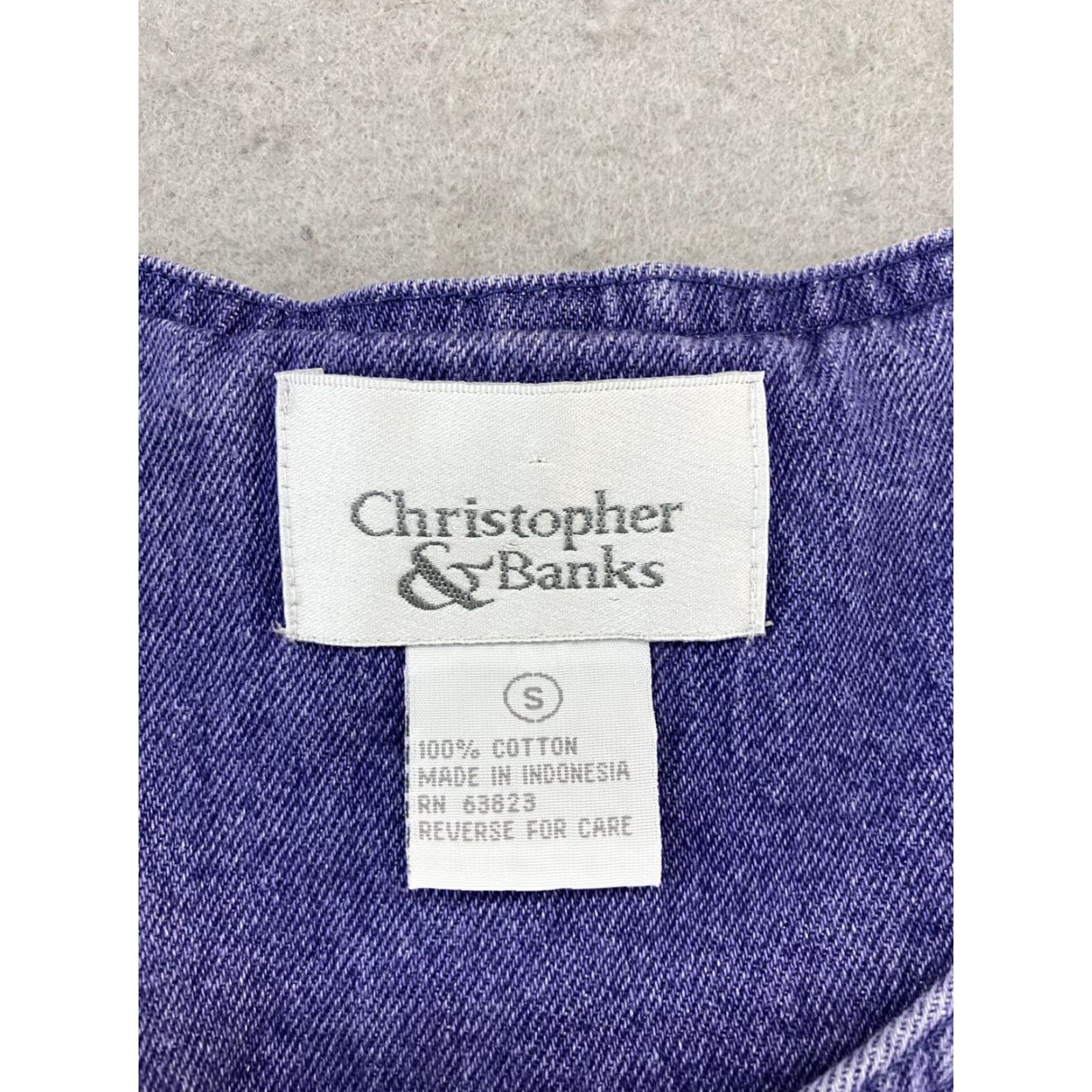 Vintage VINTAGE Christopher & Banks Overall Skirt Womens S Purple Casual Party 80s 90s Denim Slit Size 28" / US 6 / IT 42 - 2 Thumbnail