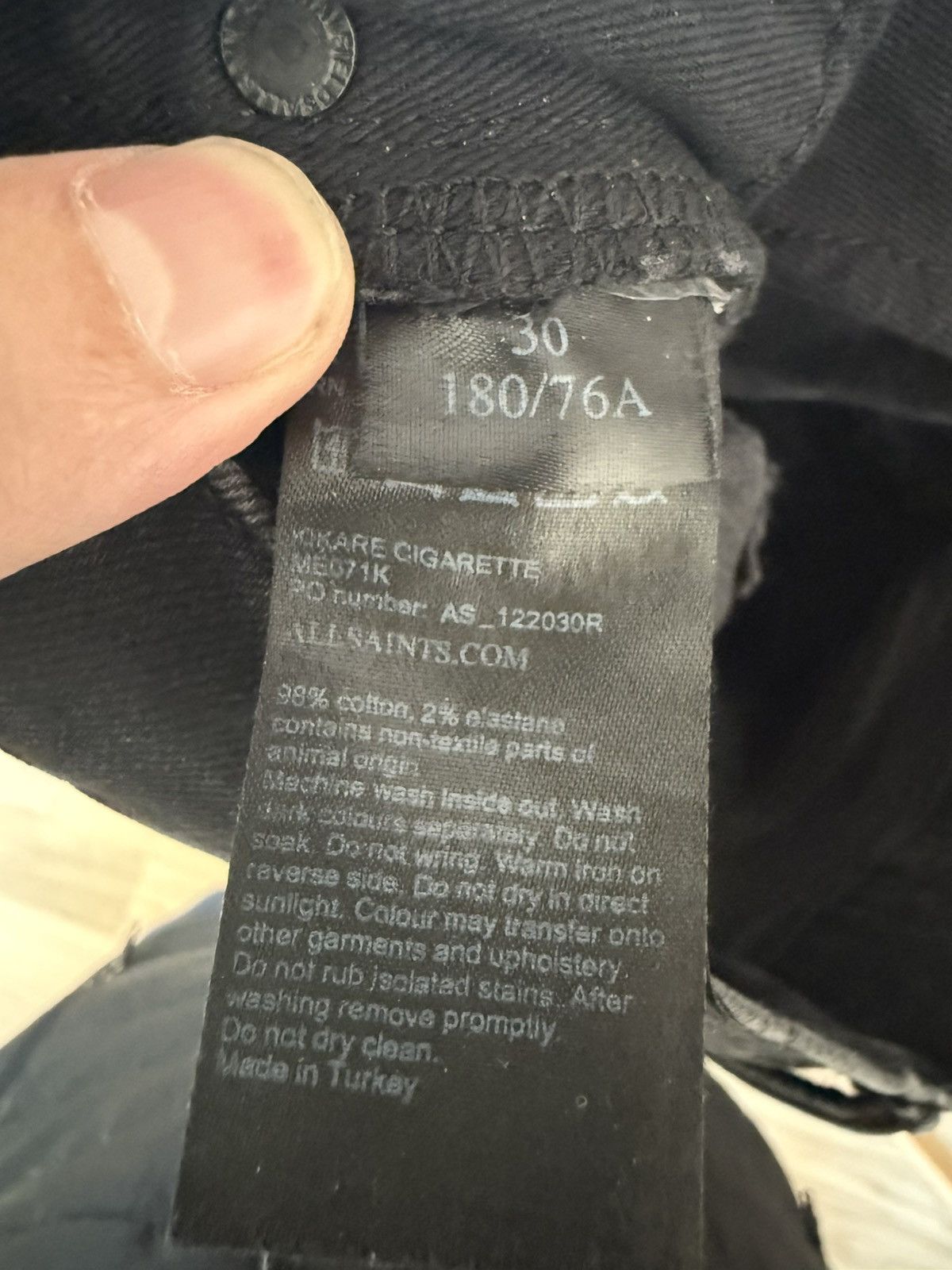Allsaints Allsaints Distressed Black Skinny Jeans Size US 30 / EU 46 - 5 Thumbnail