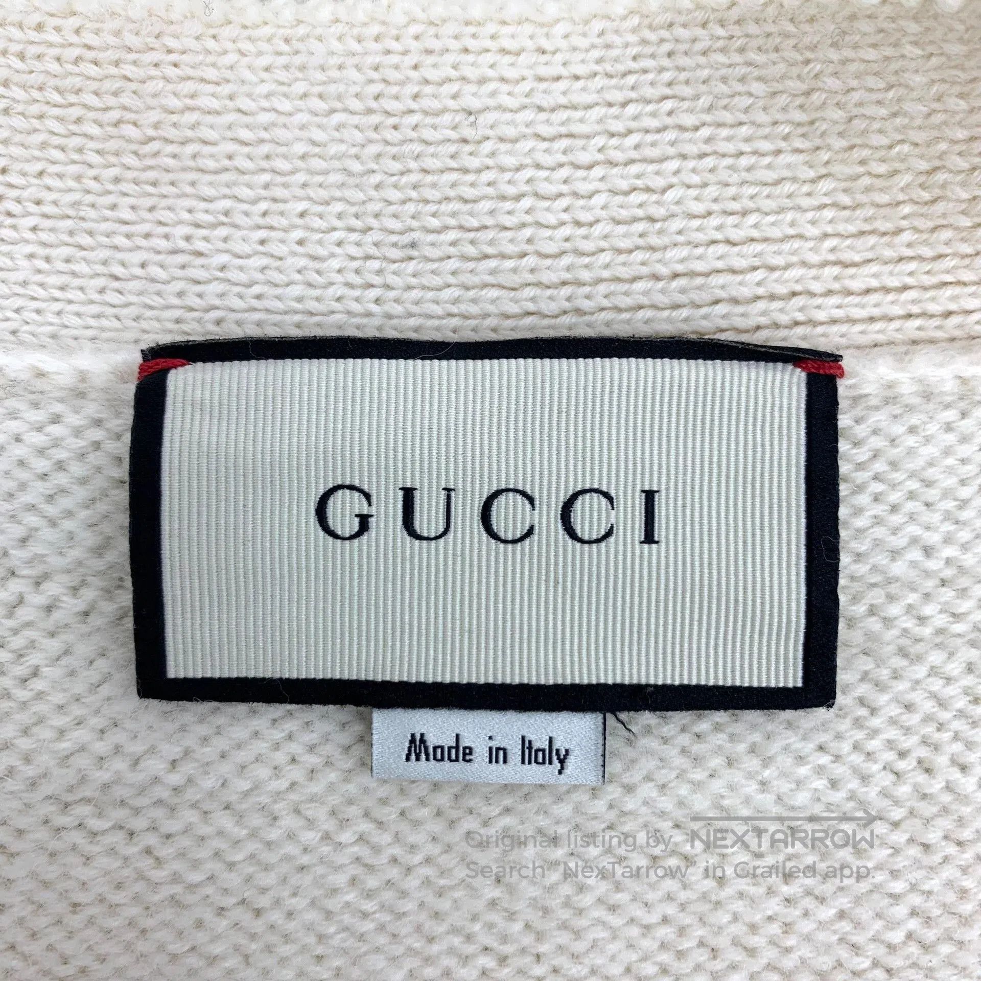 Gucci Gucci Beige Bee Embroidery Wool Cardigan. Size S / US 4 / IT 40 - 5 Thumbnail