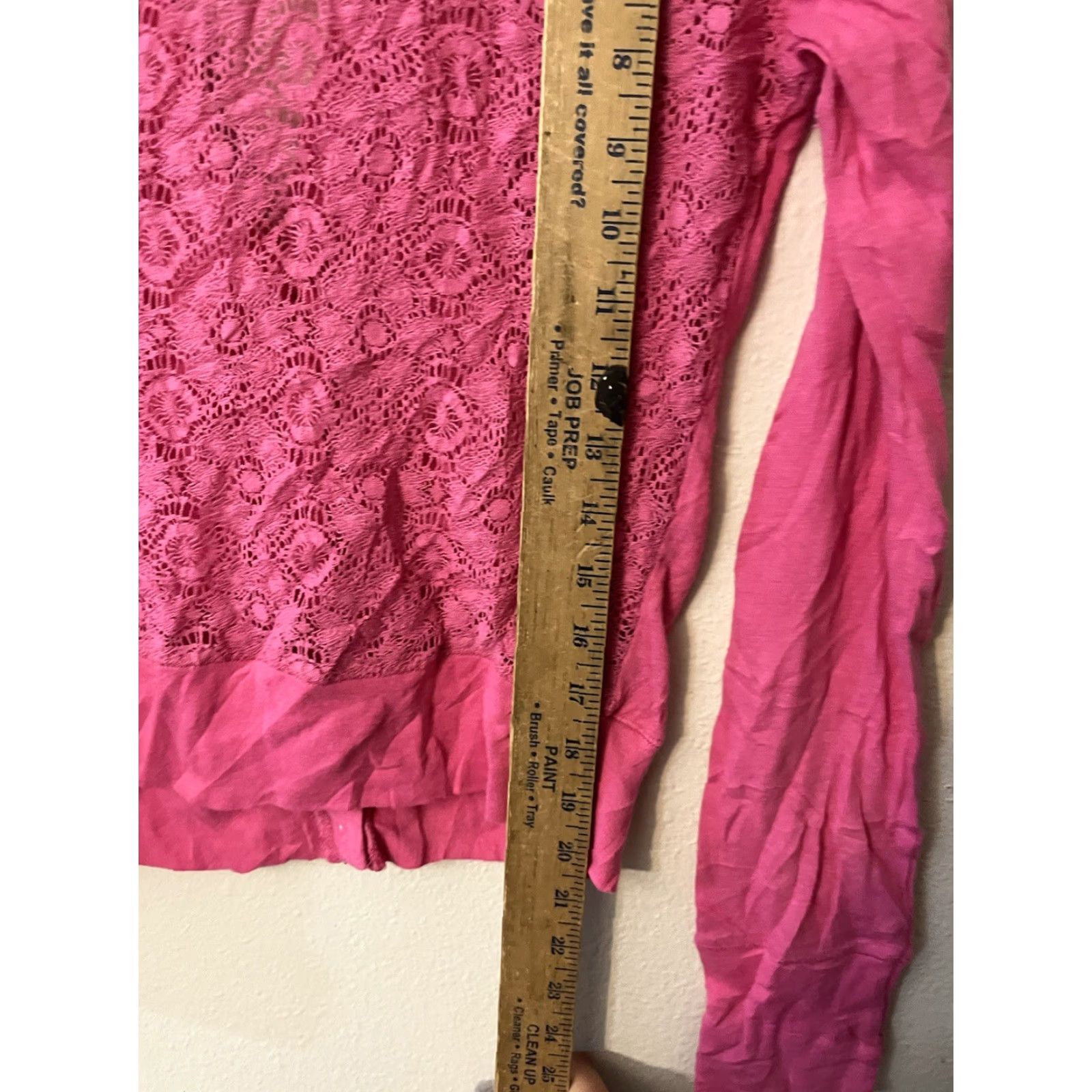Aeropostale Aeropostale Women's Blouse Shirt Long Sleeve V-Neck Floral Lace Oversized Pink M Size M / US 6-8 / IT 42-44 - 4 Thumbnail