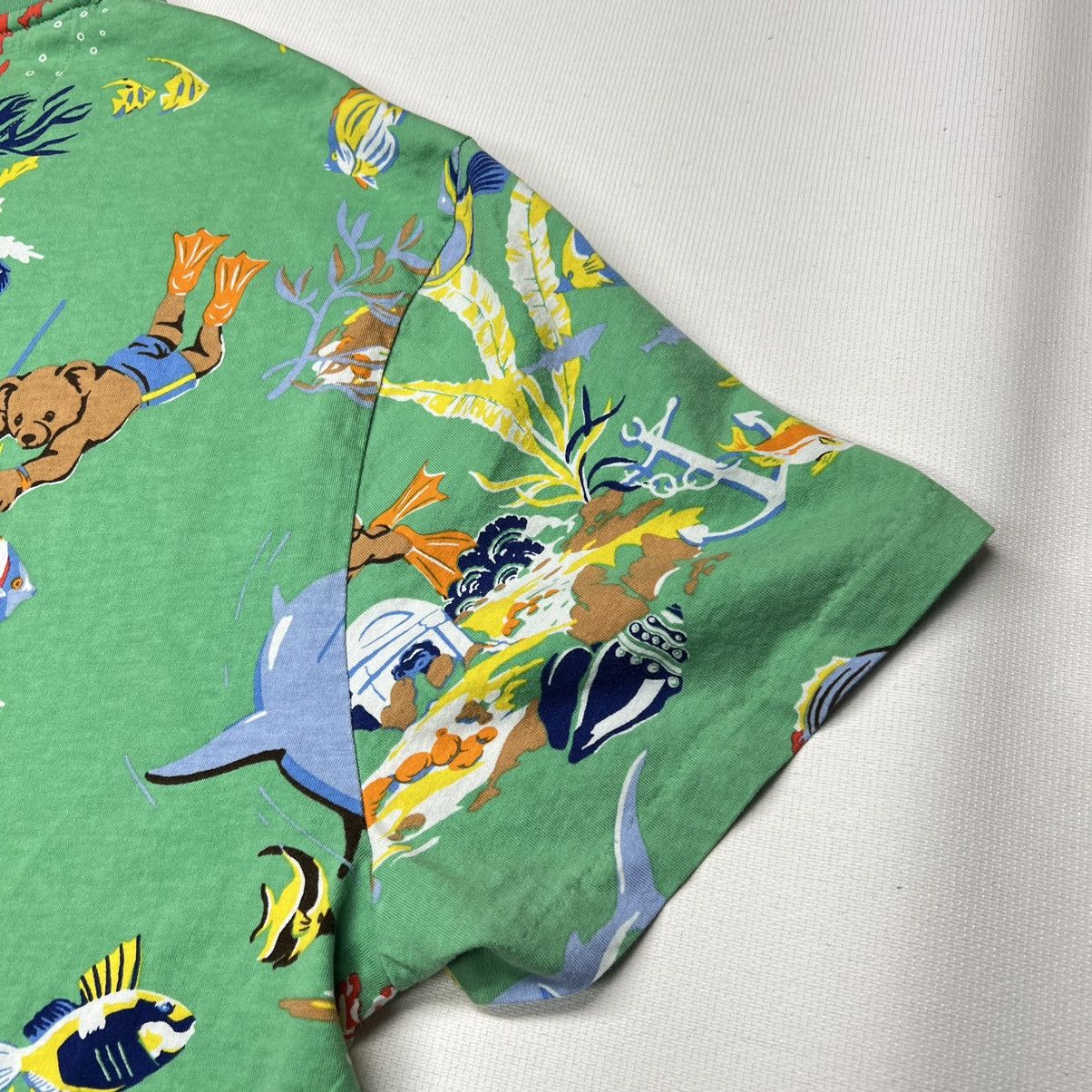 Polo Ralph Lauren Polo Ralph Lauren Tee Shirt Green Underwater Bear Fish Size US XXL / EU 58 / 5 - 14 Thumbnail