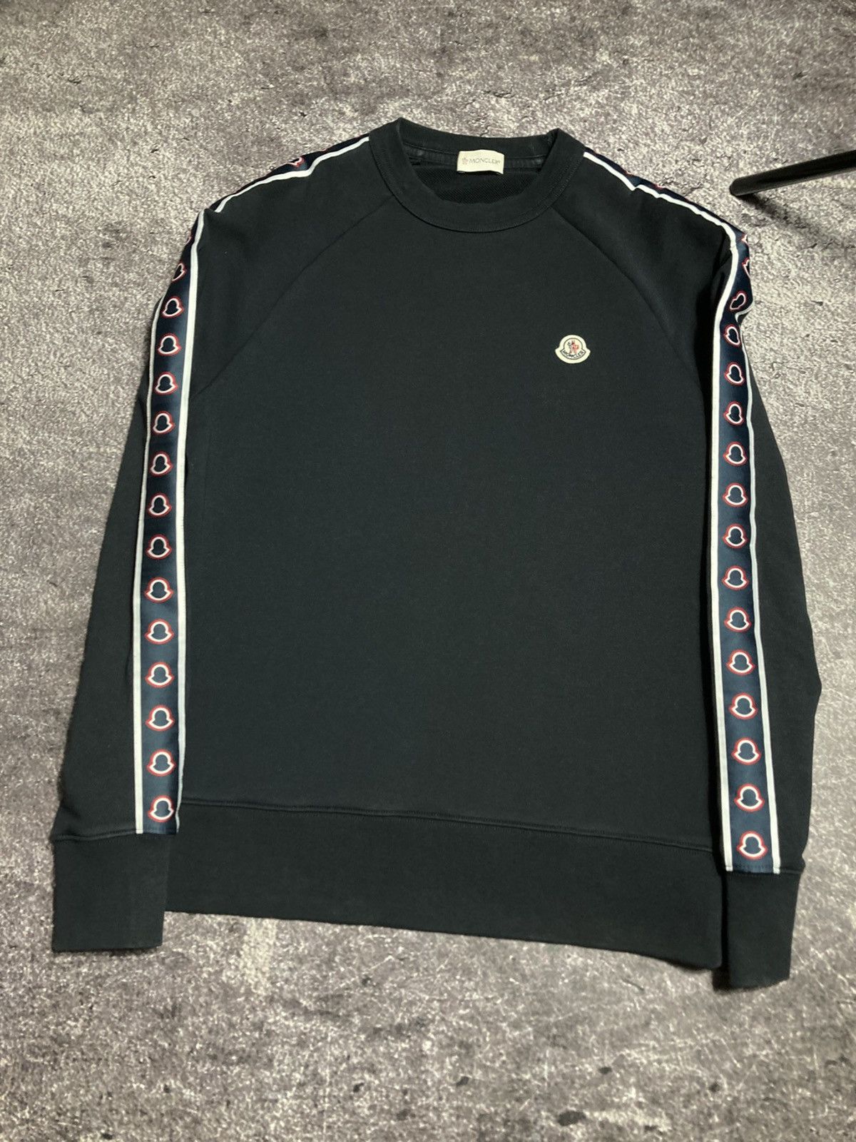 Moncler Moncler Maglia Girocollo Navy Blue Sweatshirt Logos Sleeves Size US M / EU 48-50 / 2 - 6 Thumbnail