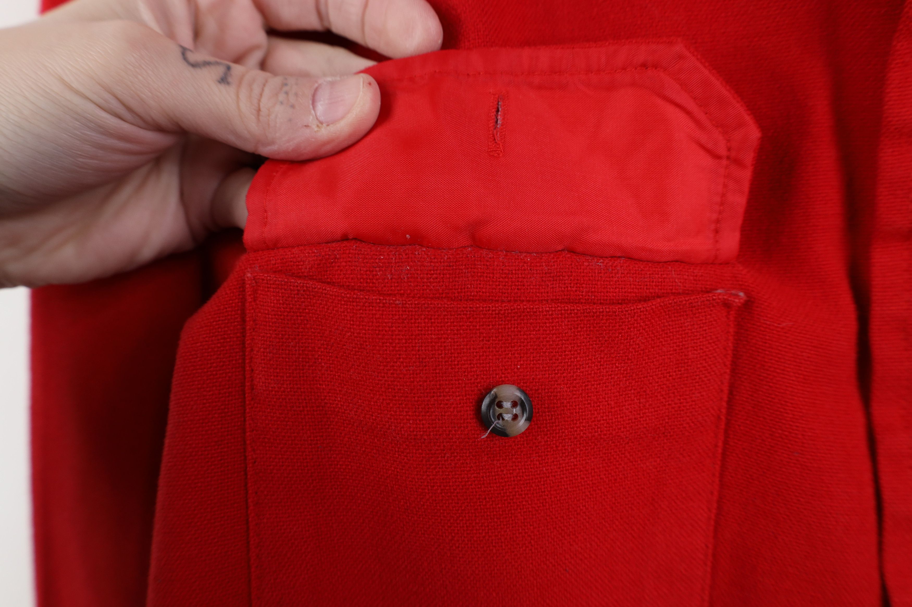 Vintage Vintage 90s Streetwear Pocket Knit Collared Button Shirt Red Size US M / EU 48-50 / 2 - 9 Thumbnail