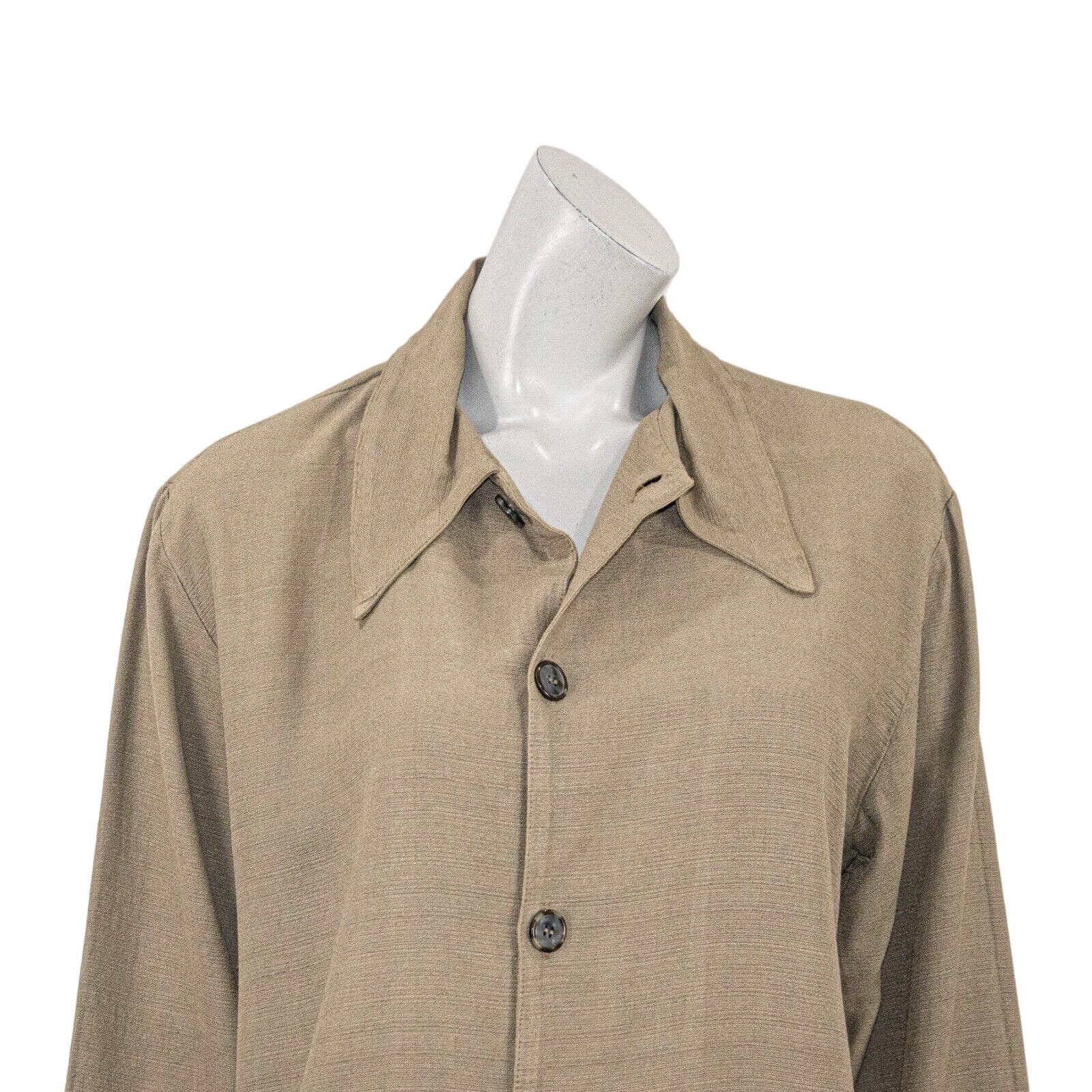 CP Shades CP SHADES Women's Collared Button up Blouse in Tan Rayon Size M / US 6-8 / IT 42-44 - 8 Thumbnail