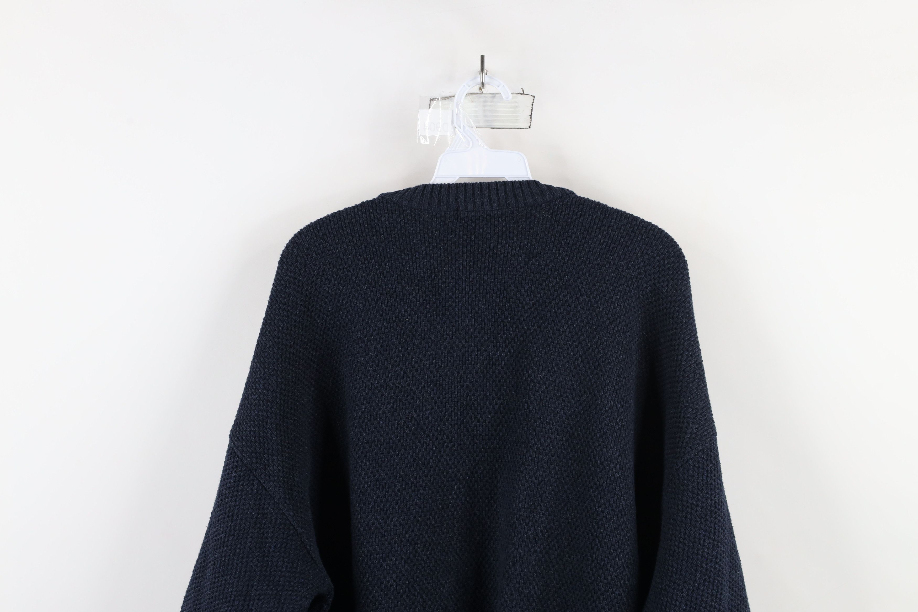 Vintage Vintage 90s Streetwear Waffle Knit Henley Sweater Blue USA Size US XL / EU 56 / 4 - 9 Thumbnail