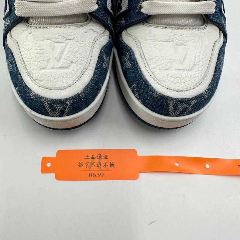 Louis Vuitton Louis Vuitton Trainer Blue and White Denim Casual Shoes Size US 6 / IT 36 - 9 Thumbnail
