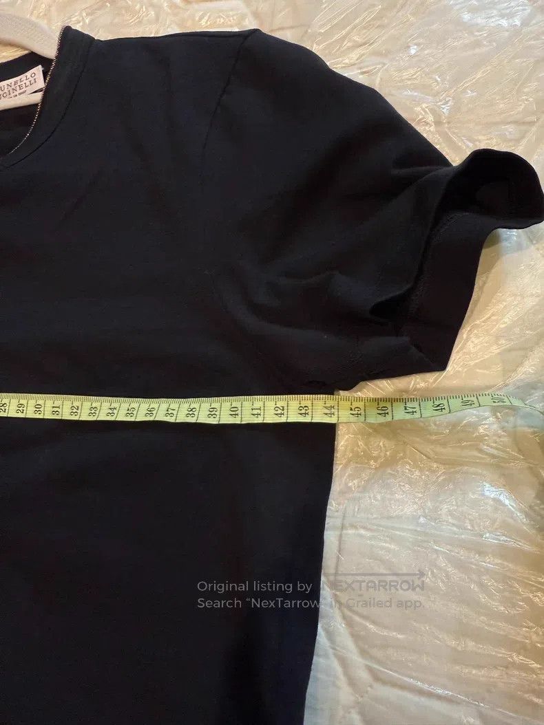 Brunello Cucinelli Brunello Cucinelli Black T-shirt with a zipper design at t Size L / US 10 / IT 46 - 6 Thumbnail