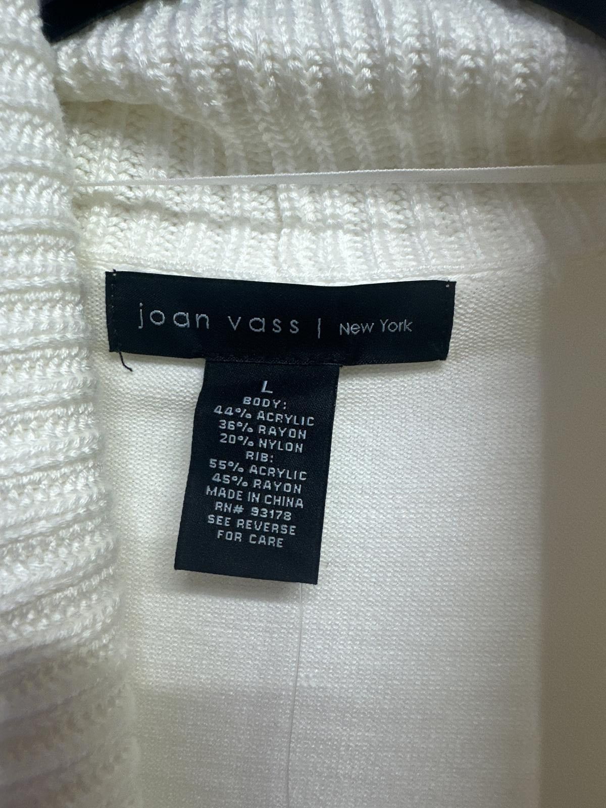 Other Joan Vass Large Cream Open Front Cardigan Sweater Size L / US 10 / IT 46 - 2 Thumbnail