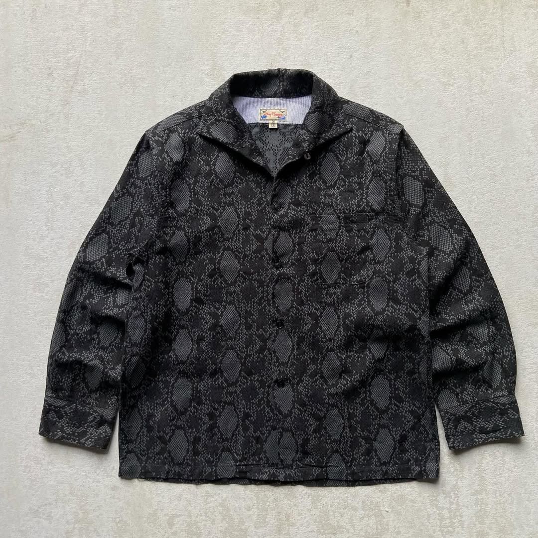 Dry Bones × Japanese Brand Dry Bones Snake Skin Pattern L/S Loop Collar Shirt Size US S / EU 44-46 / 1 - 1 Thumbnail